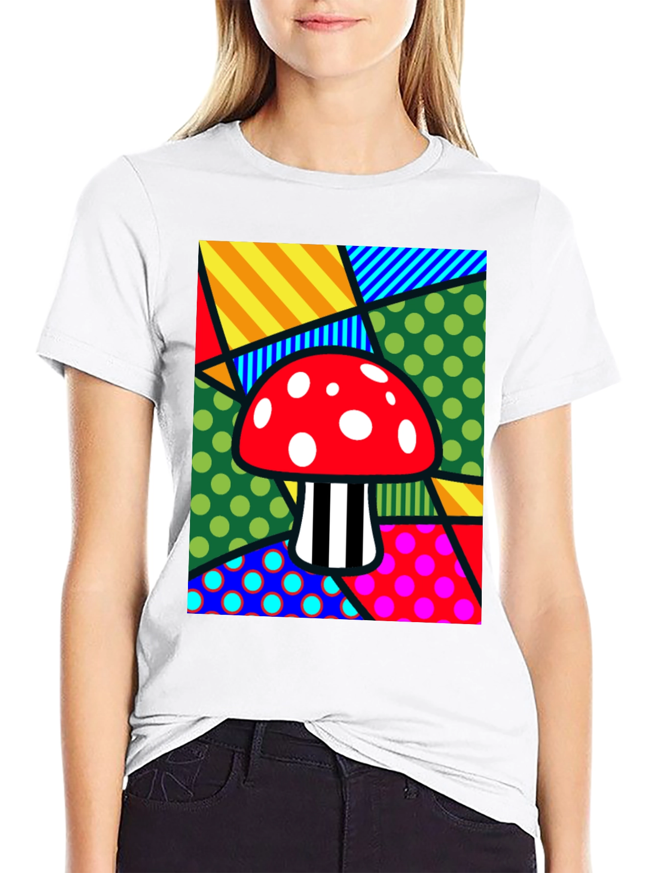 Funky Mushroom T-Shirt - Abstract Pop Art Design