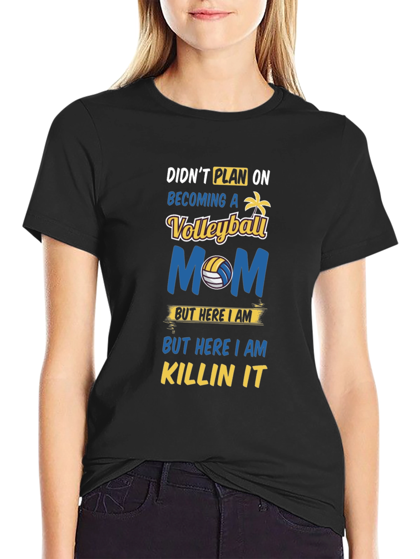 Volleyball Mom Graphic T-Shirt - Killin It!