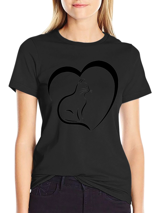 Cat Heart T-Shirt - Soft Cotton Blend