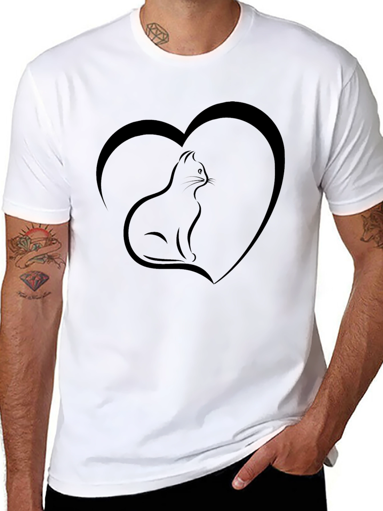 Cat Heart T-Shirt - Soft Cotton Blend