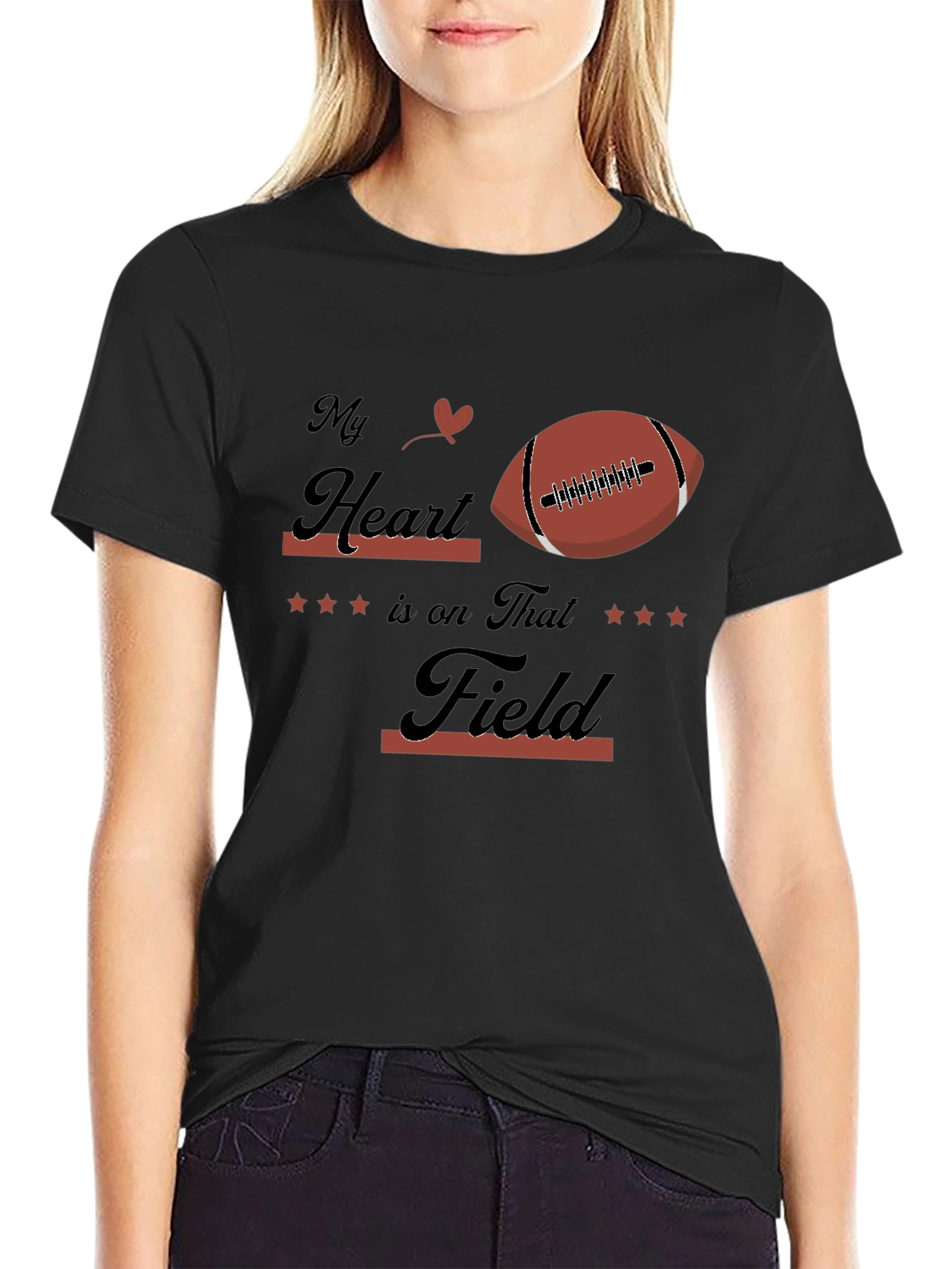 My Heart Is On That Field Football Graphic Tee
