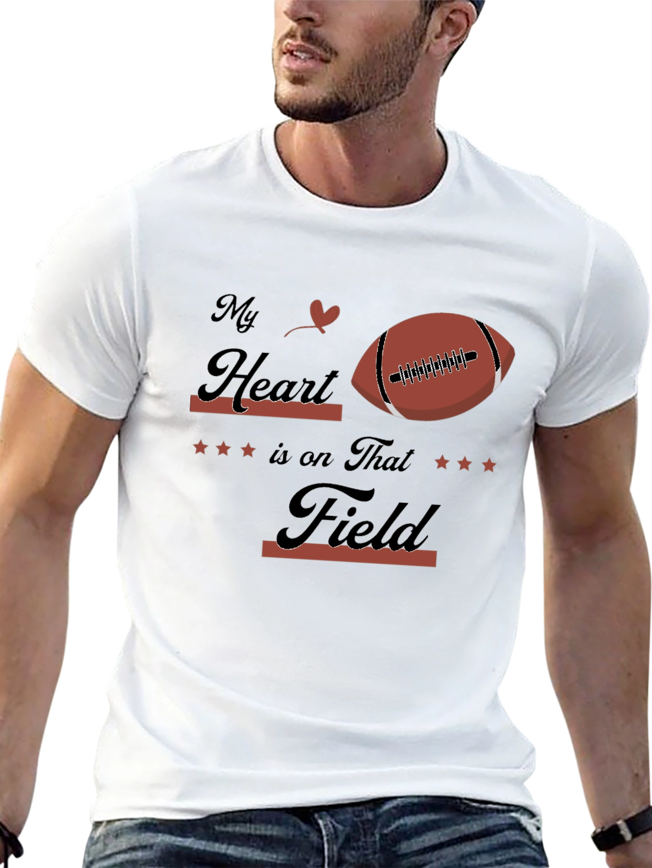 My Heart Is On That Field Football Graphic Tee