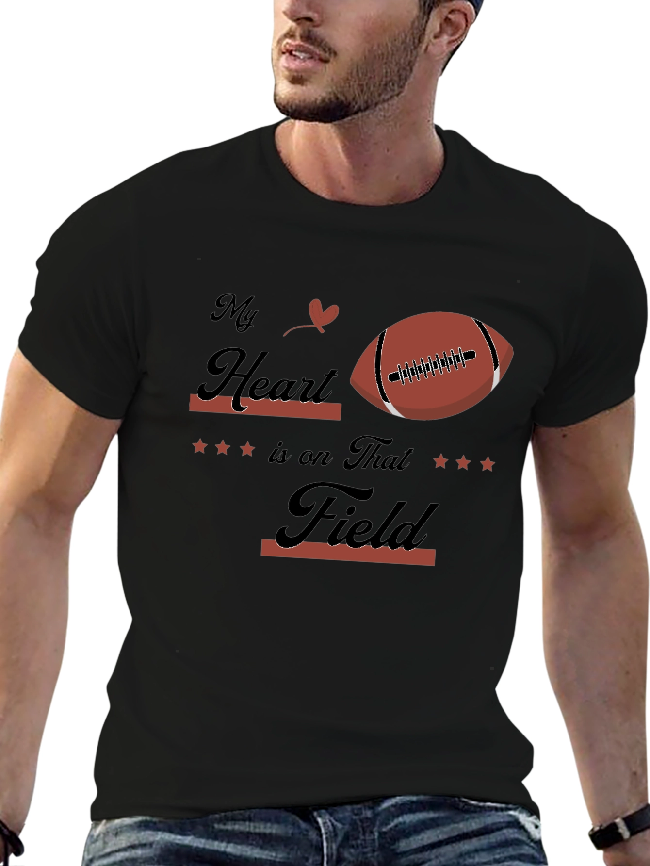 My Heart Is On That Field Football Graphic Tee