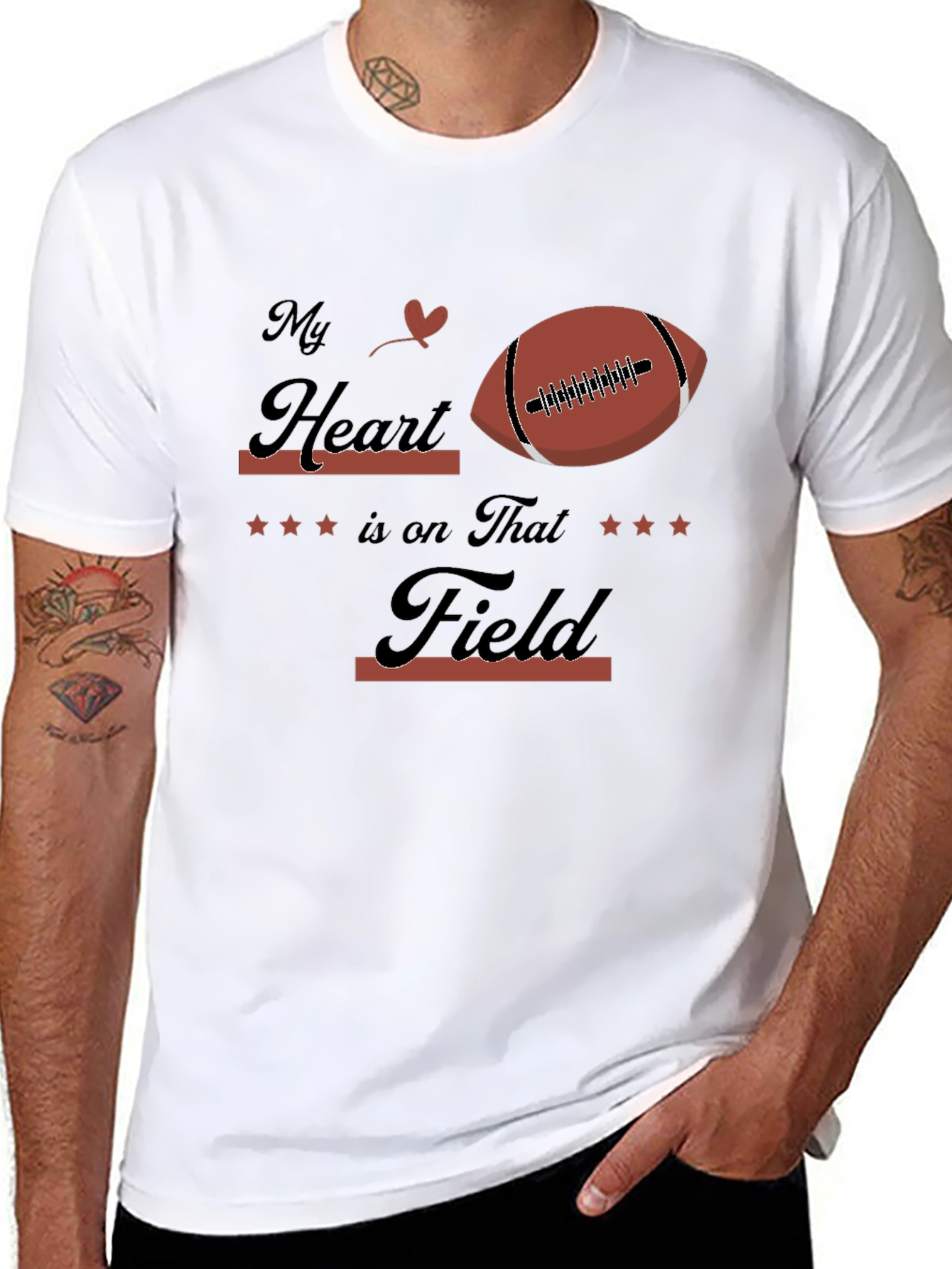 My Heart Is On That Field Football Graphic Tee