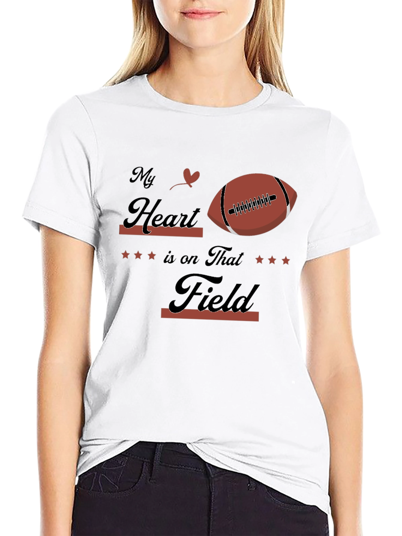 My Heart Is On That Field Football Graphic Tee