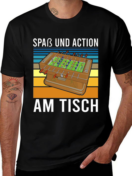 Fun Foosball Table T-Shirt - Action on the Table!