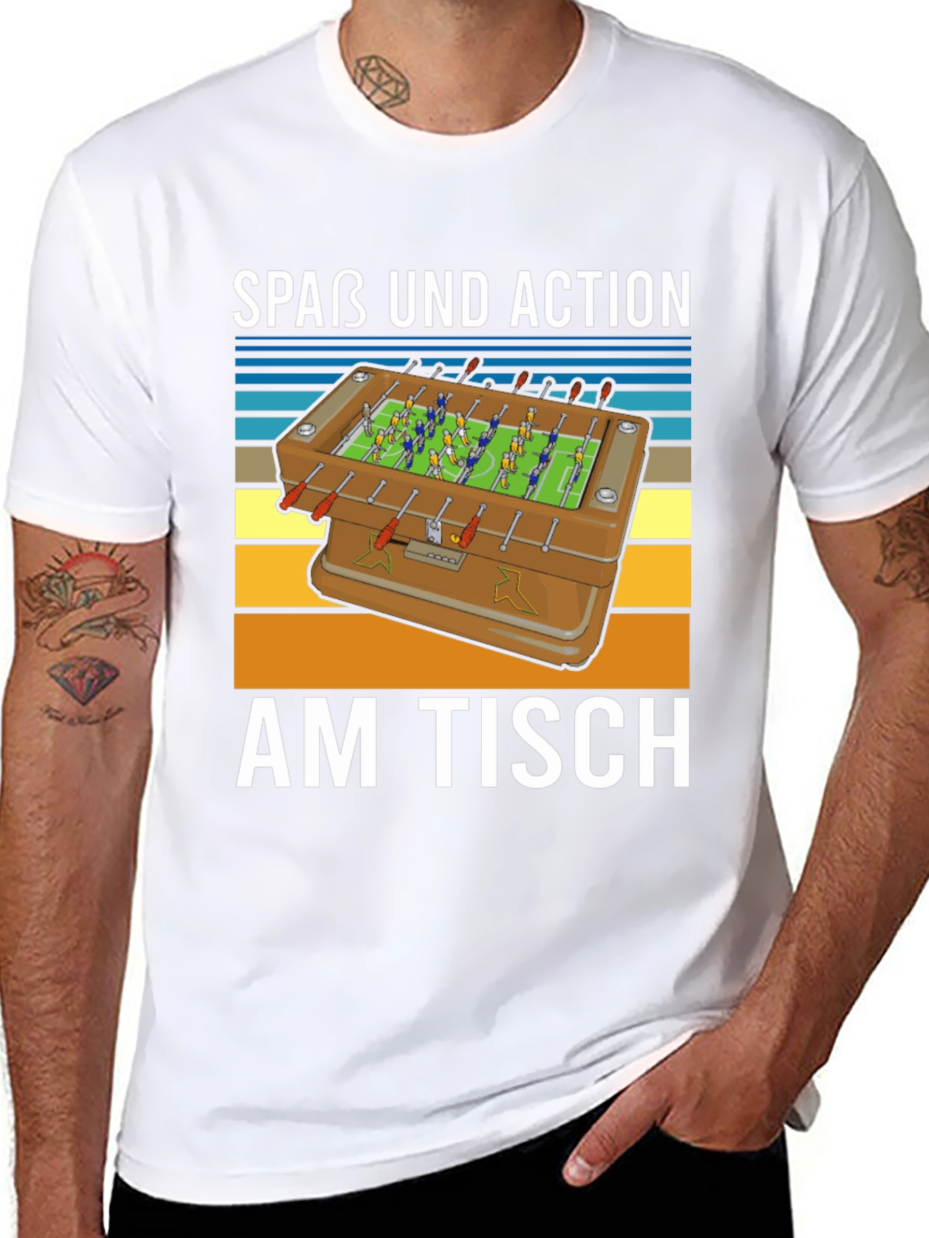 Fun Foosball Table T-Shirt - Action on the Table!