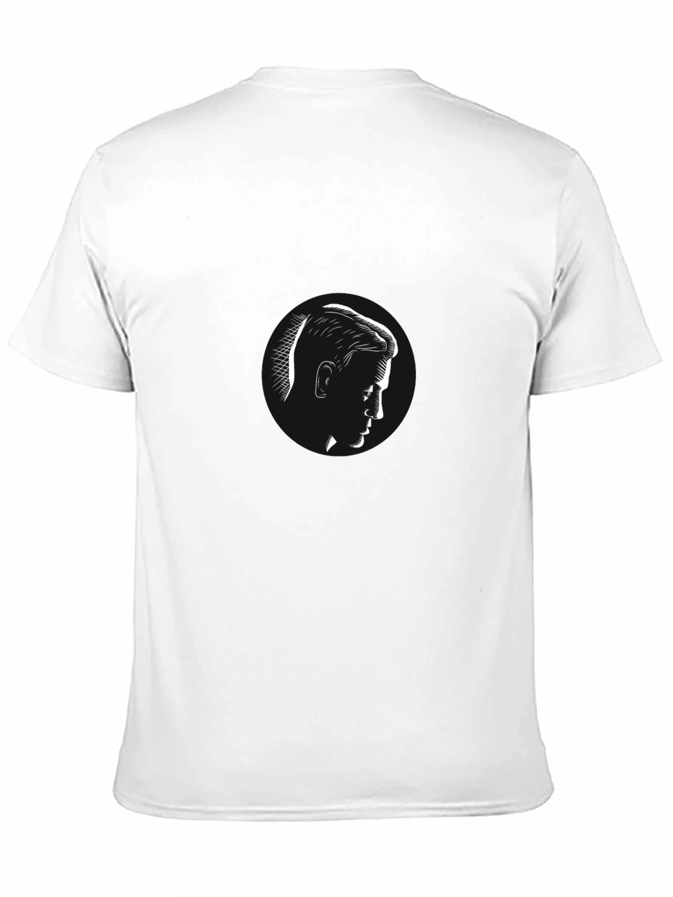 Mens Black T-Shirt with Portrait Graphic