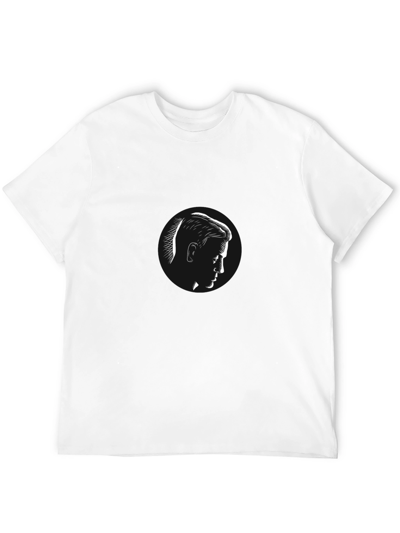 Mens Black T-Shirt with Portrait Graphic