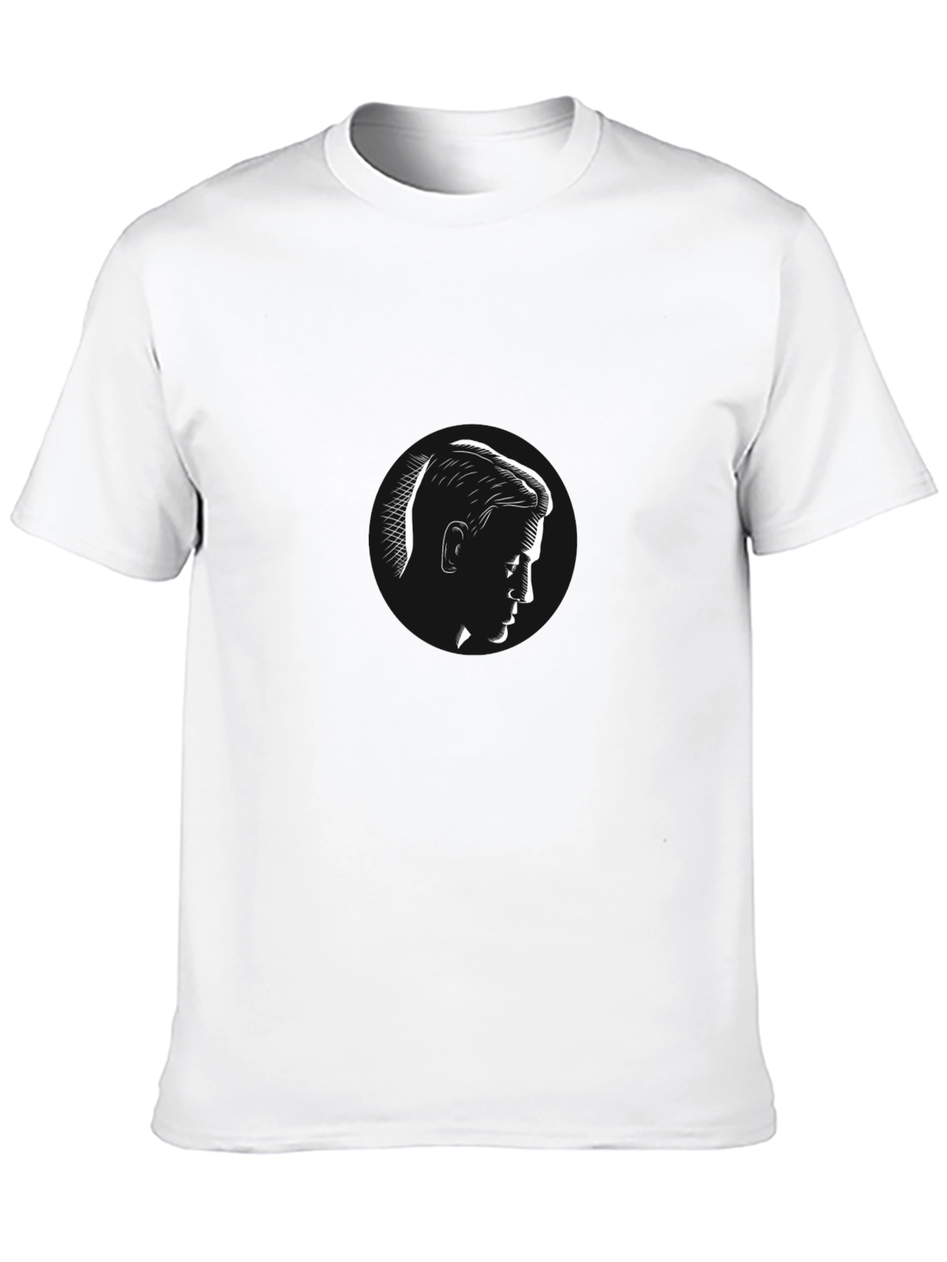 Mens Black T-Shirt with Portrait Graphic