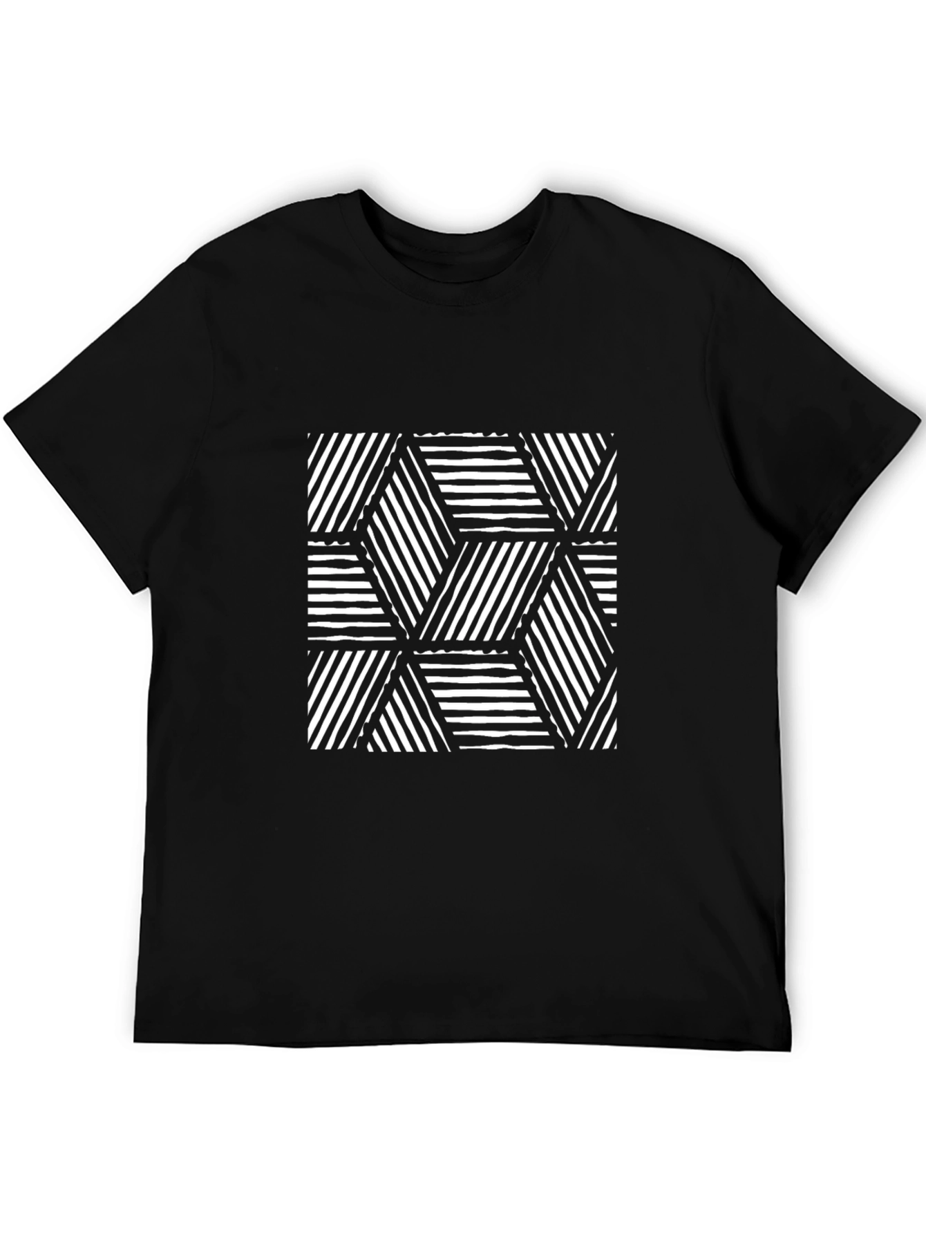 Geometric Pattern Tee - Black