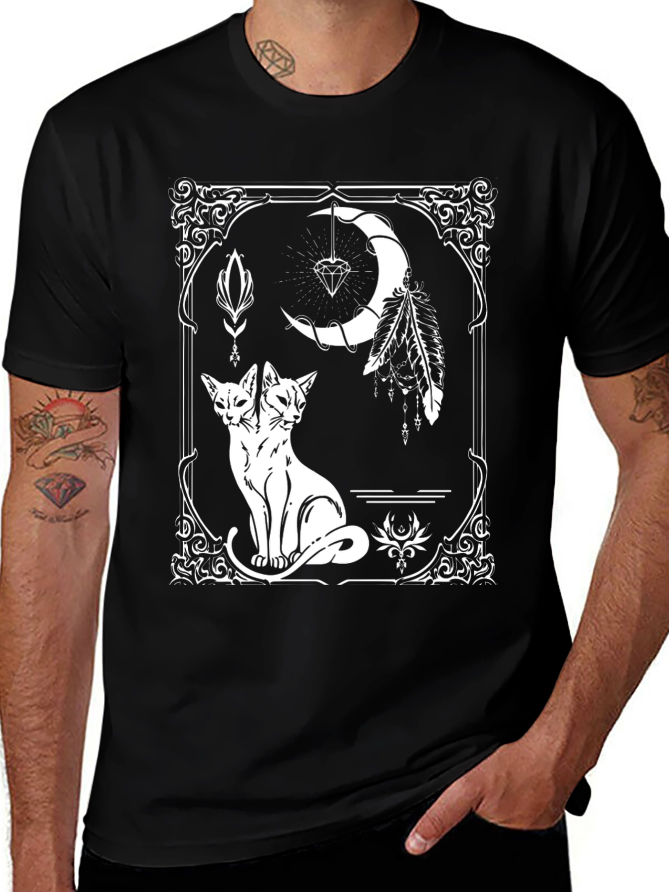 Mystic Two-Headed Cat Graphic Tee