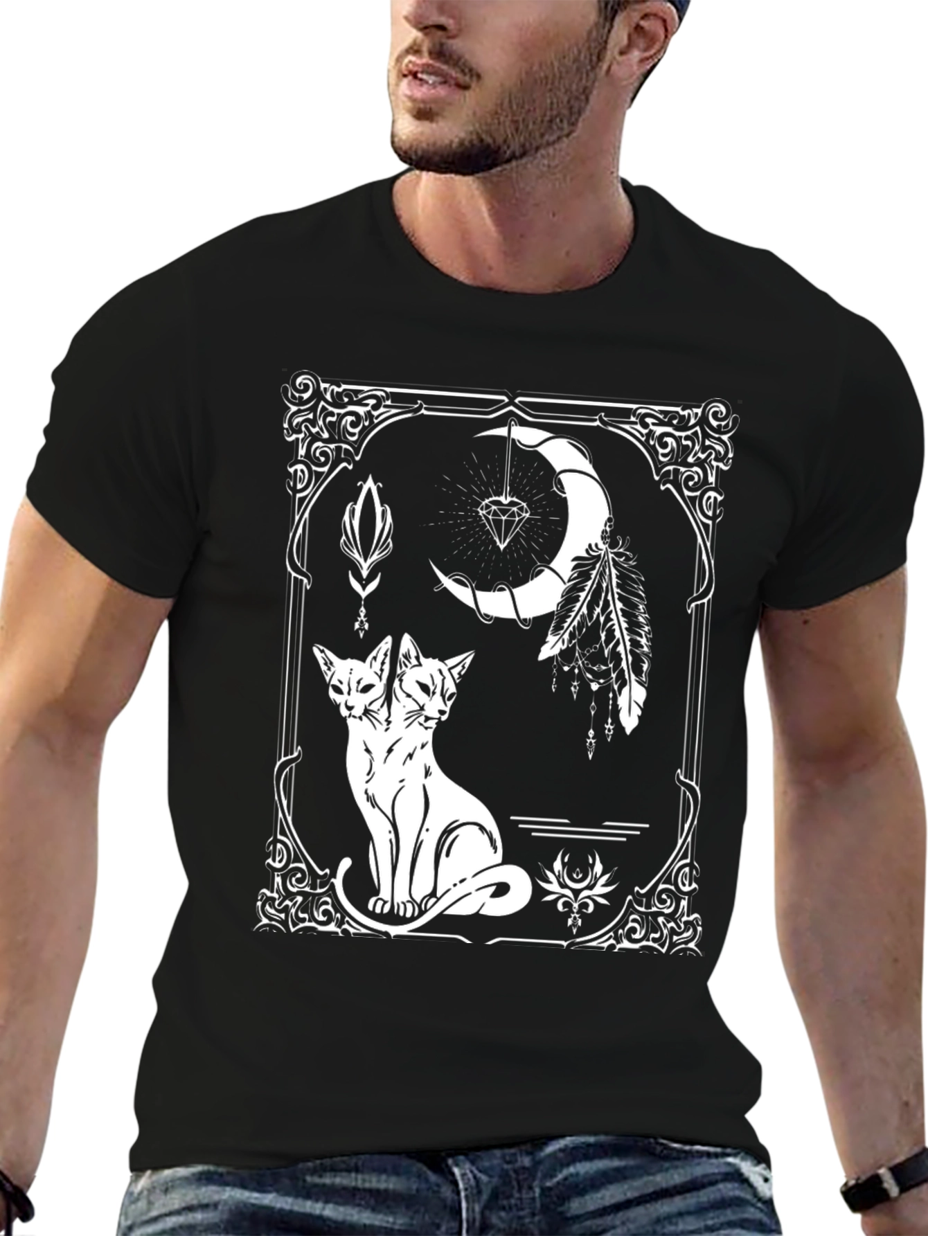 Mystic Two-Headed Cat Graphic Tee