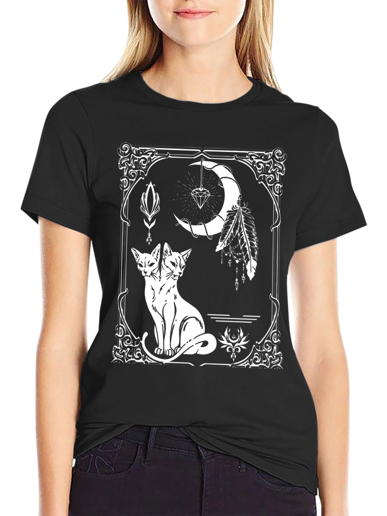 Mystic Two-Headed Cat Graphic Tee