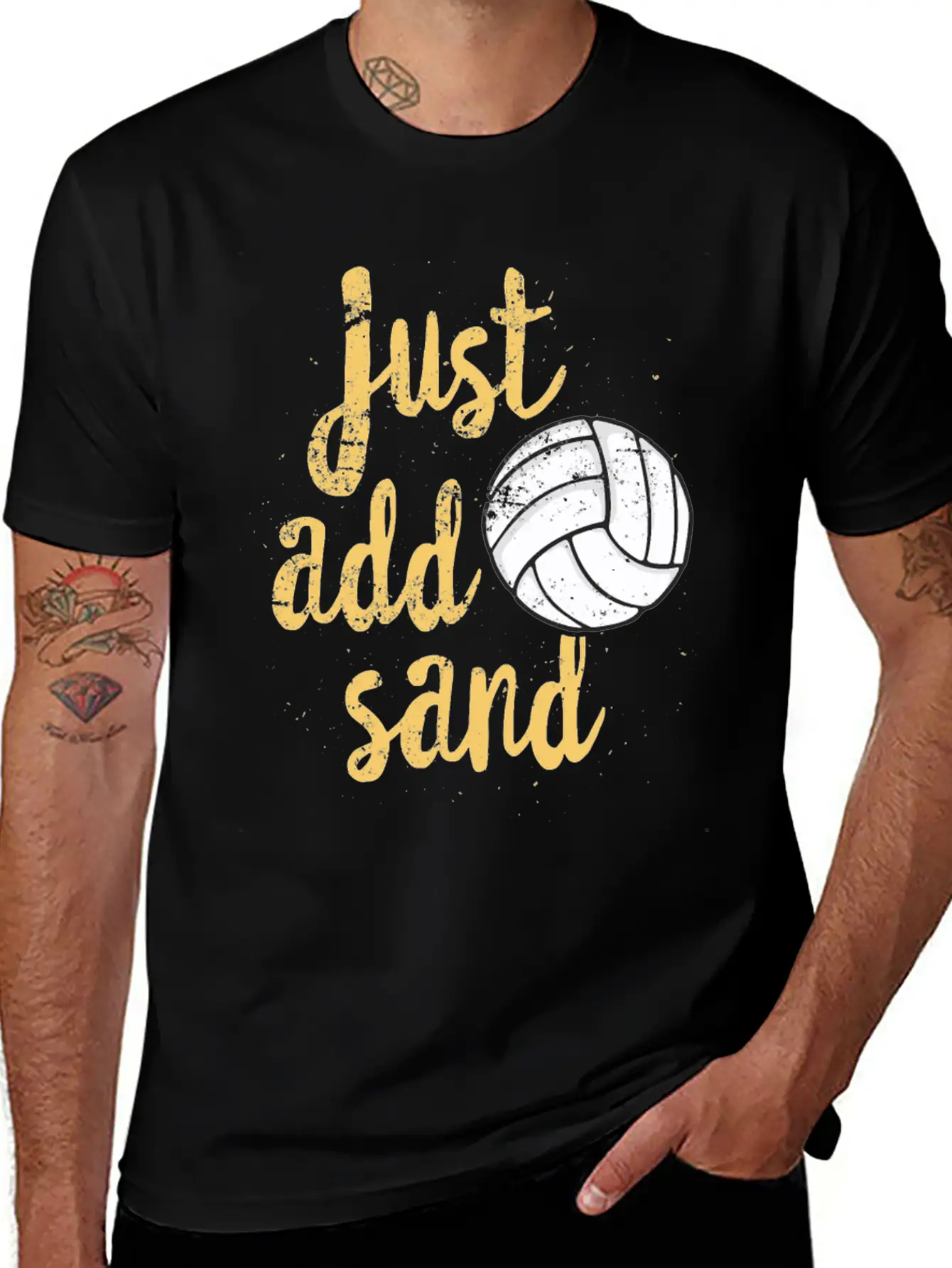Just Add Sand Funny Volleyball T Shirt Unisex Casual T-Shirt – Clean Design For Daily Comfort