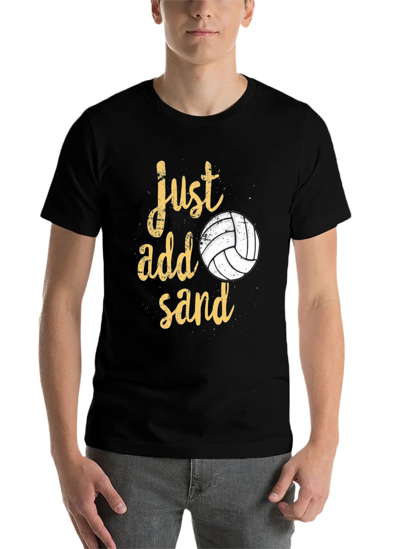 Just Add Sand Funny Volleyball T Shirt Unisex Casual T-Shirt – Clean Design For Daily Comfort