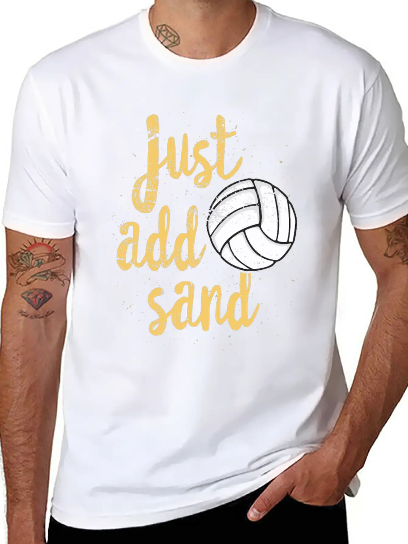 Just Add Sand Funny Volleyball T Shirt Unisex Casual T-Shirt – Clean Design For Daily Comfort