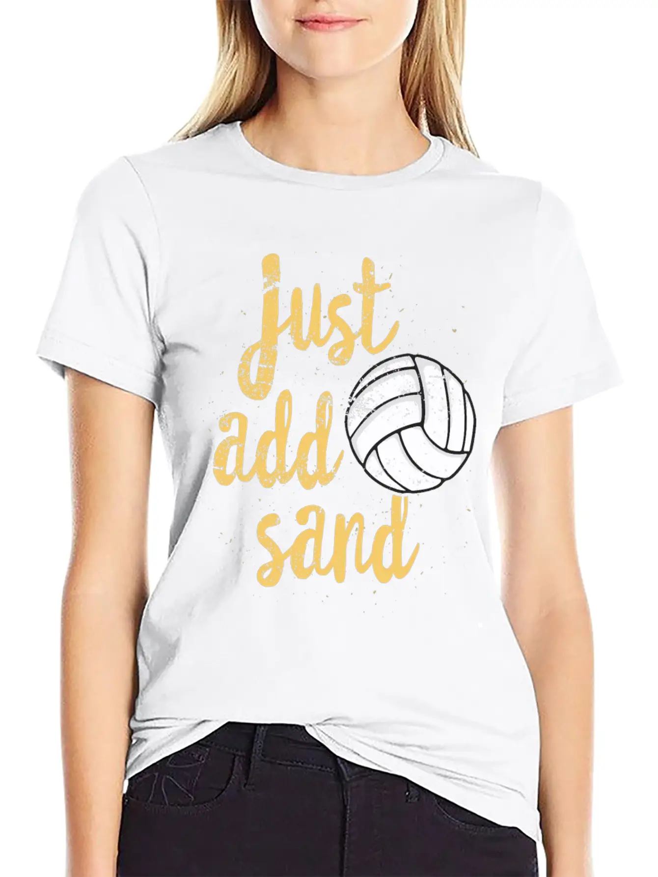 Just Add Sand Funny Volleyball T Shirt Unisex Casual T-Shirt – Clean Design For Daily Comfort