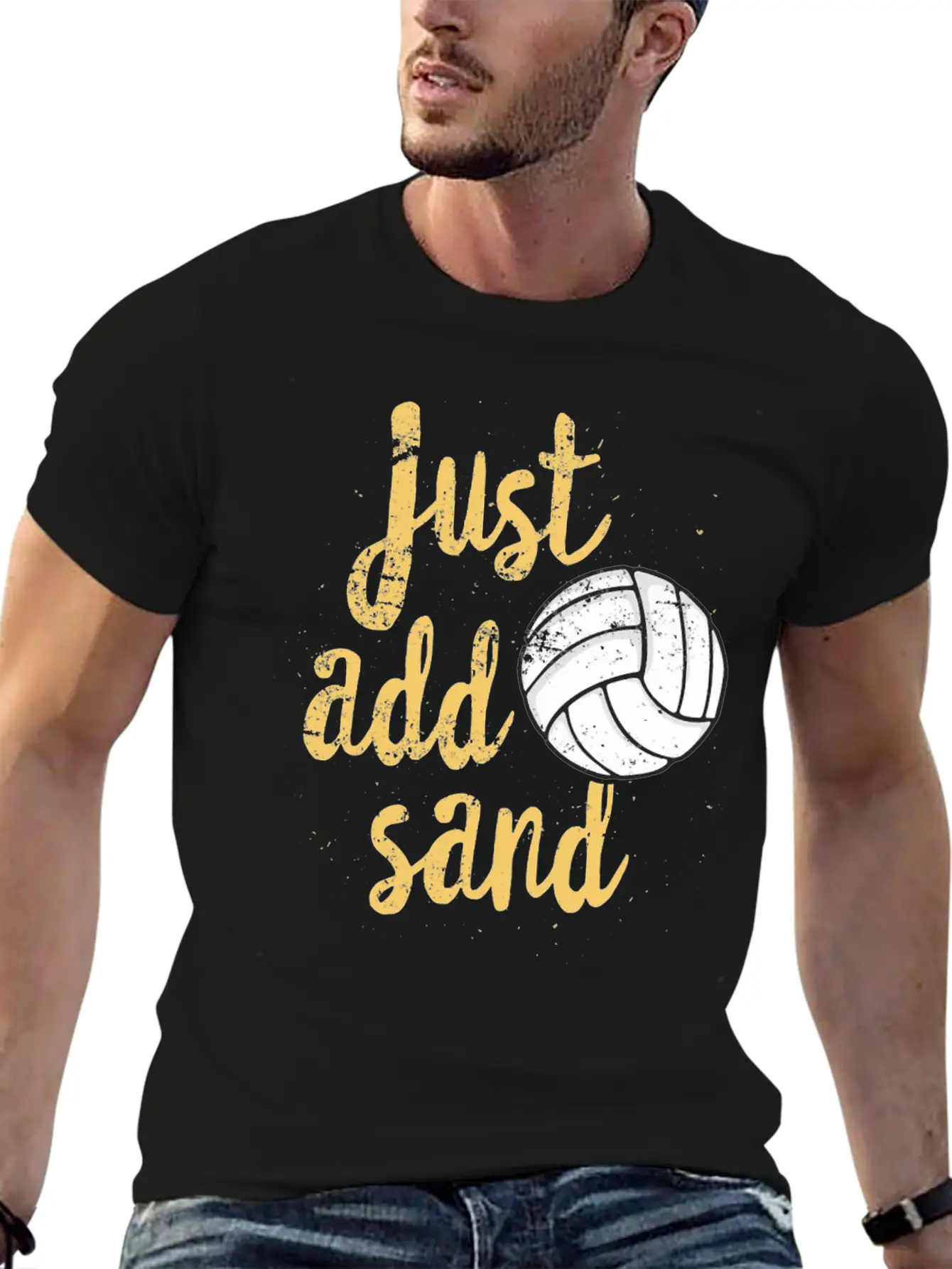 Just Add Sand Funny Volleyball T Shirt Unisex Casual T-Shirt – Clean Design For Daily Comfort