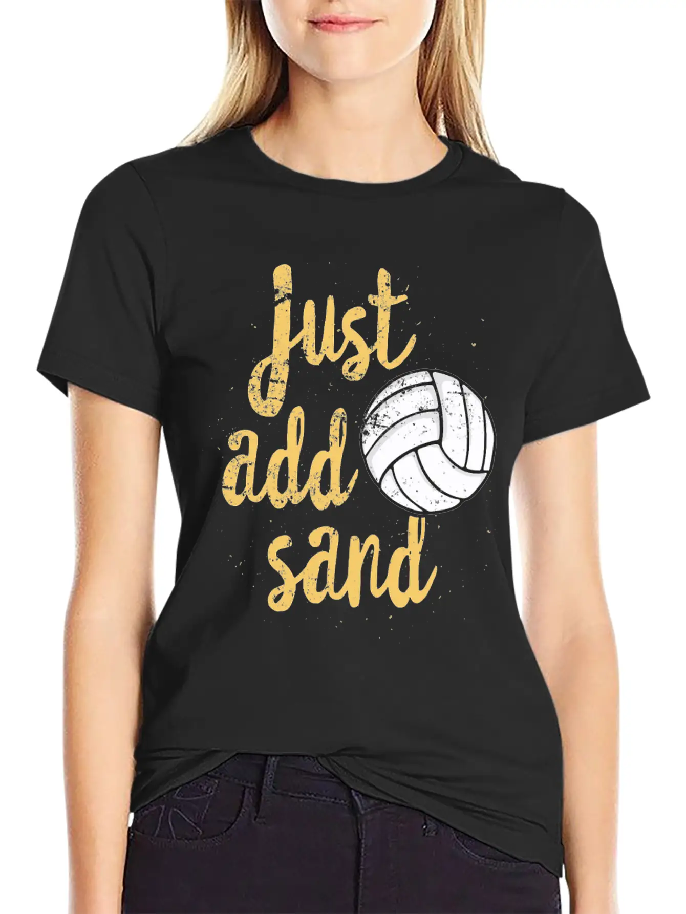 Just Add Sand Funny Volleyball T Shirt Unisex Casual T-Shirt – Clean Design For Daily Comfort