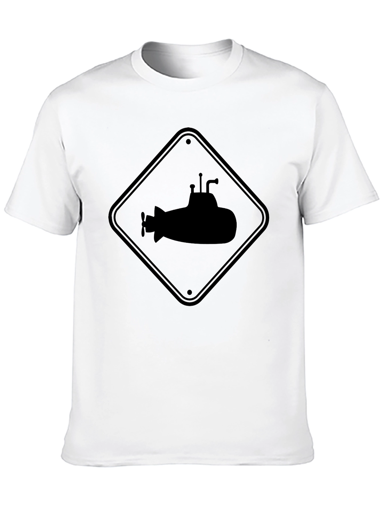 Submarine Crossing Sign Black T-Shirt