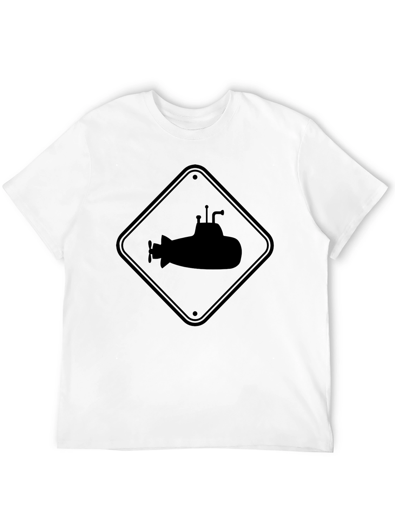 Submarine Crossing Sign Black T-Shirt
