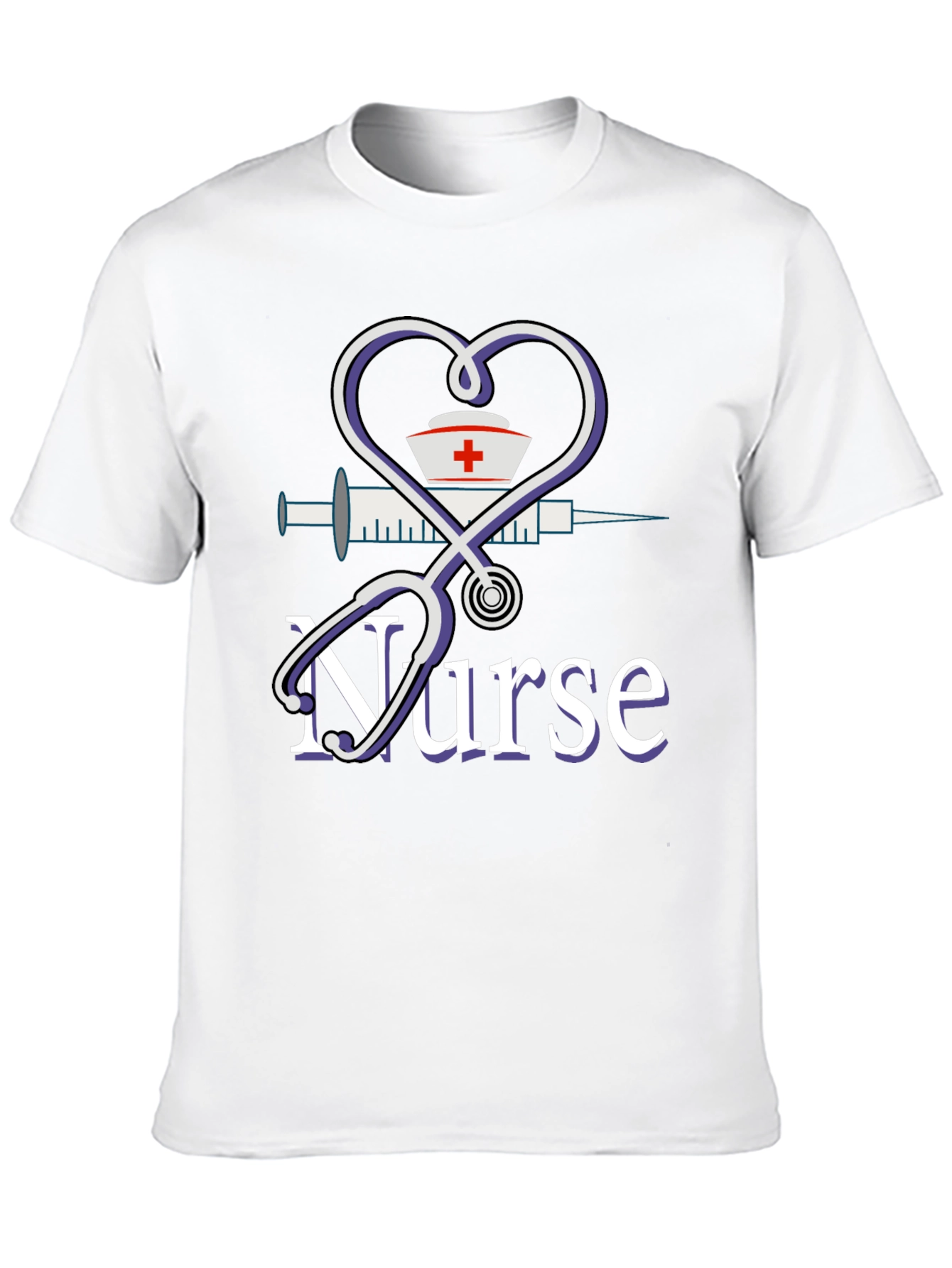 Nurse Graphic T-Shirt - Heart Stethoscope Design