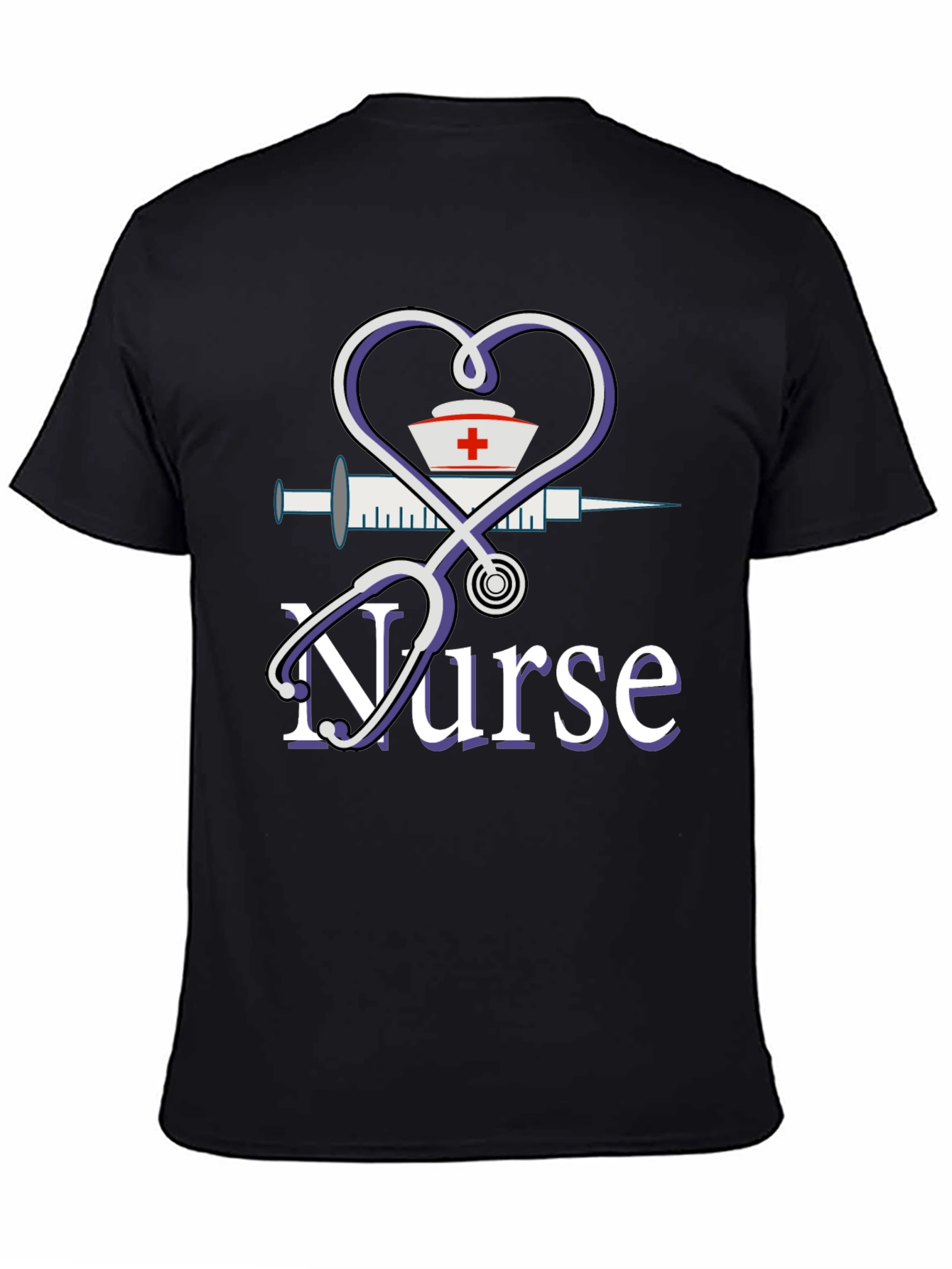 Nurse Graphic T-Shirt - Heart Stethoscope Design