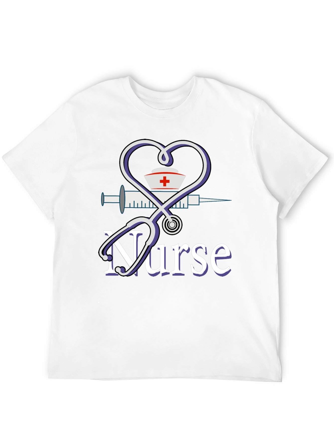Nurse Graphic T-Shirt - Heart Stethoscope Design