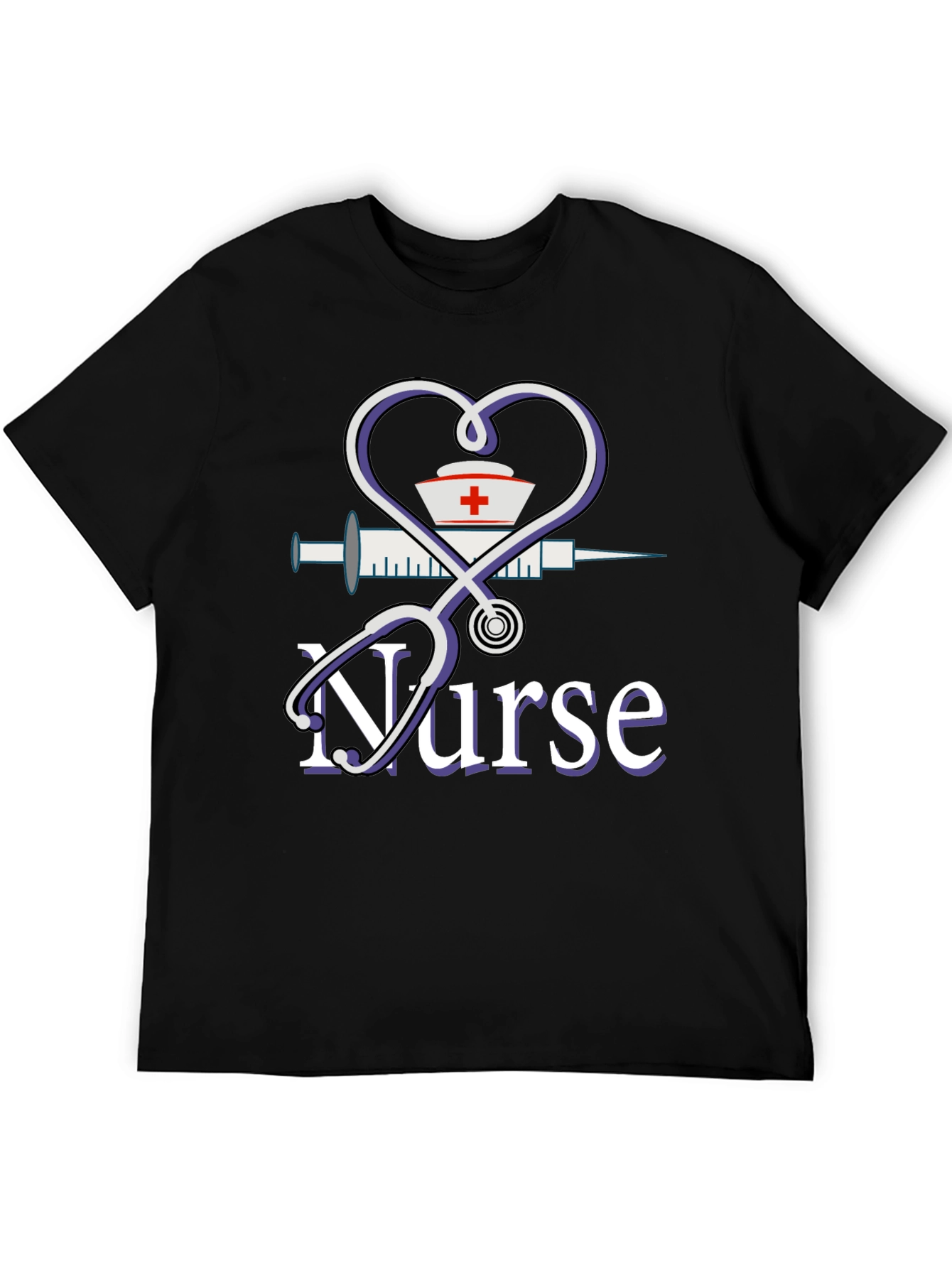 Nurse Graphic T-Shirt - Heart Stethoscope Design