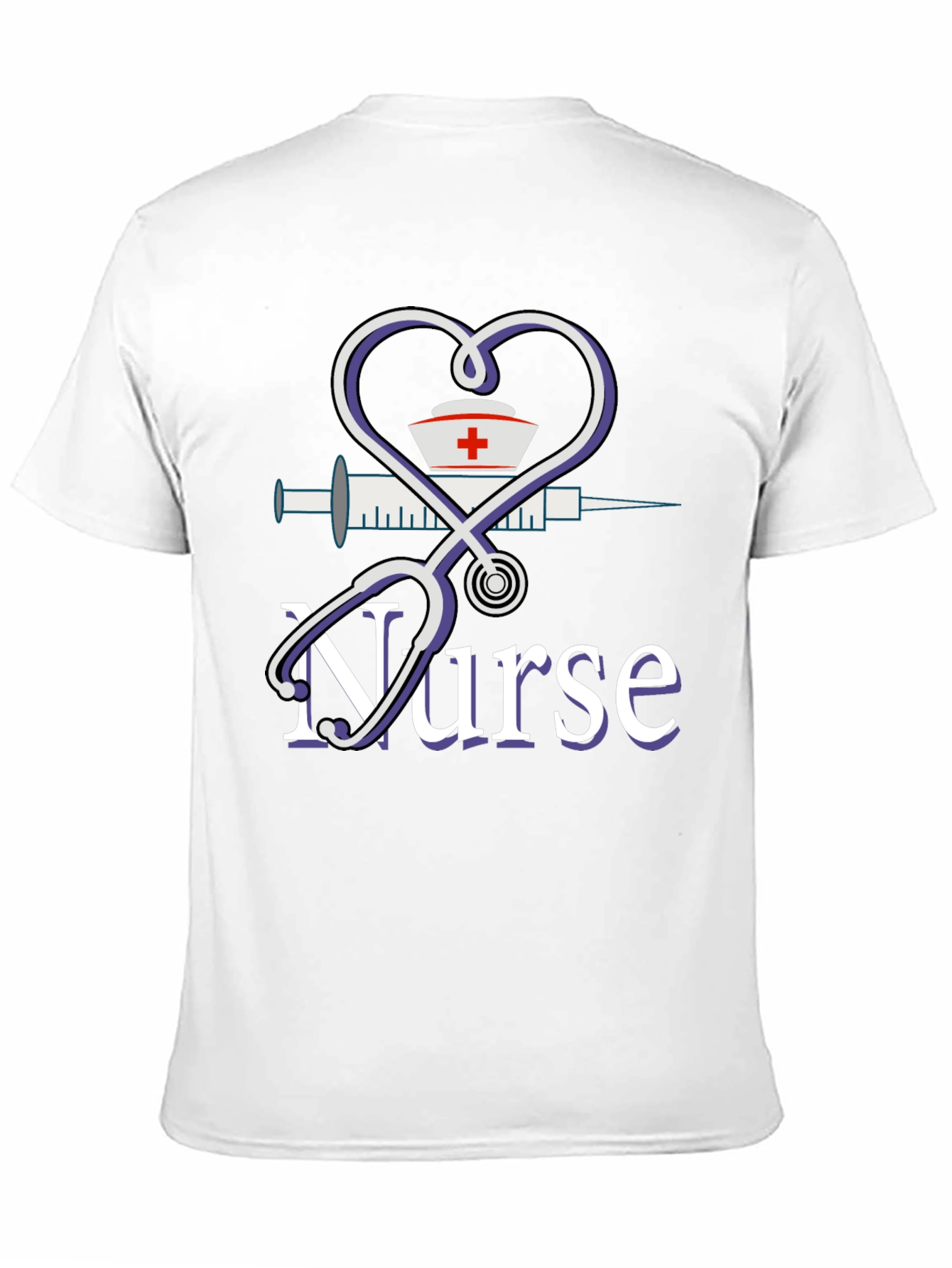 Nurse Graphic T-Shirt - Heart Stethoscope Design