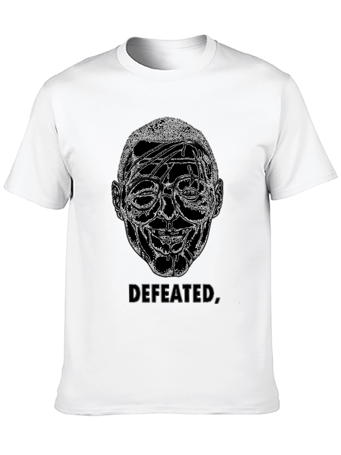 Defeated Graphic Print Black T-Shirt