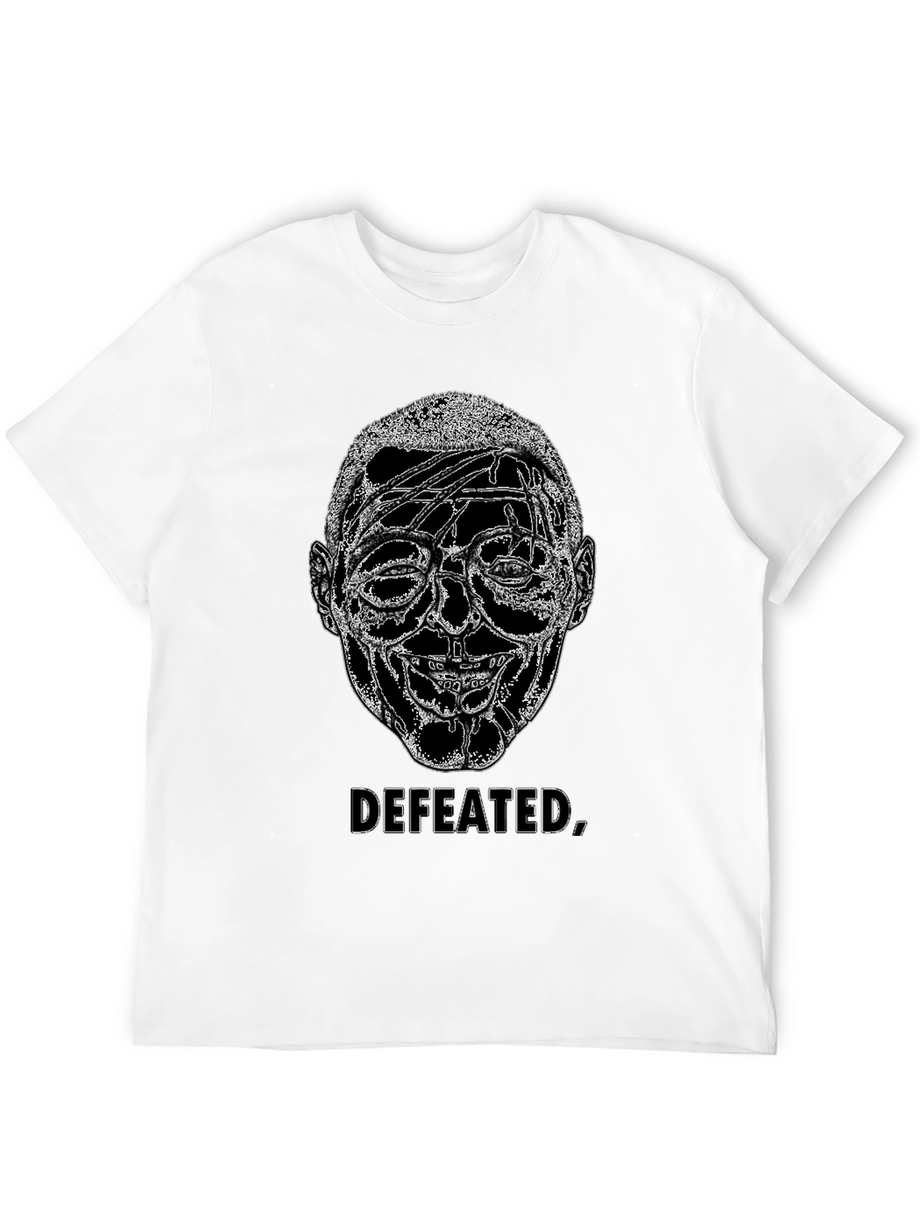 Defeated Graphic Print Black T-Shirt