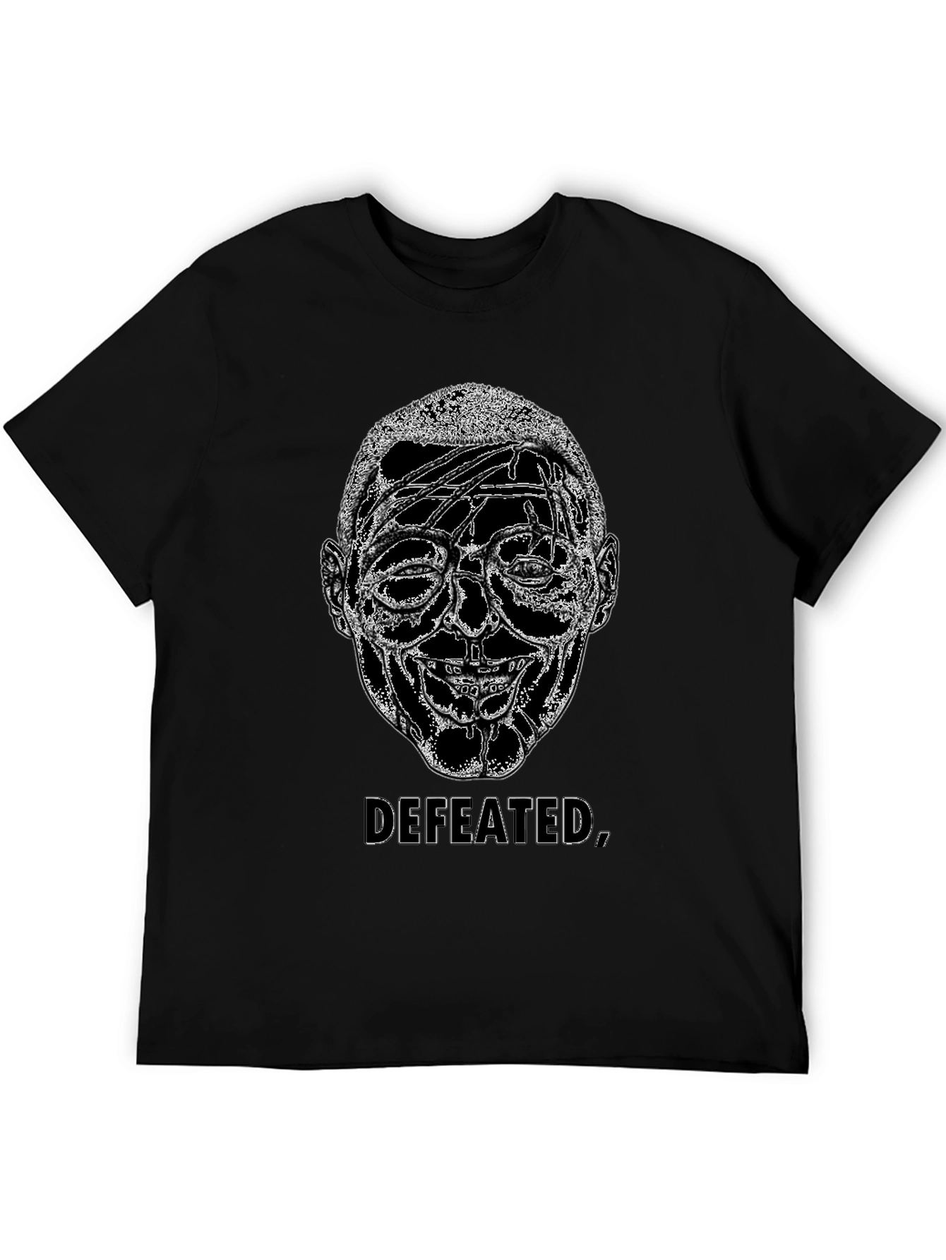 Defeated Graphic Print Black T-Shirt