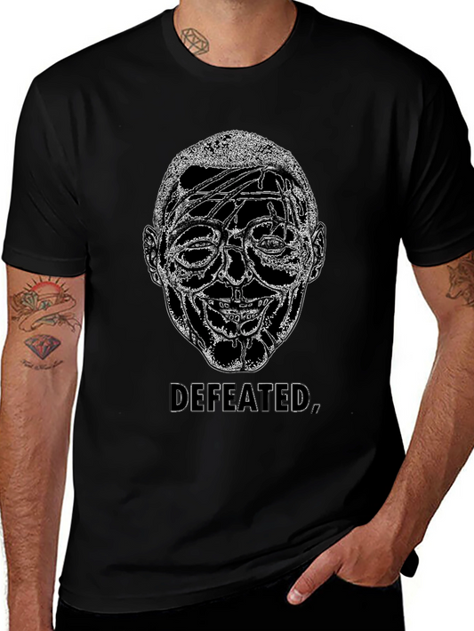 Defeated Graphic Print Black T-Shirt