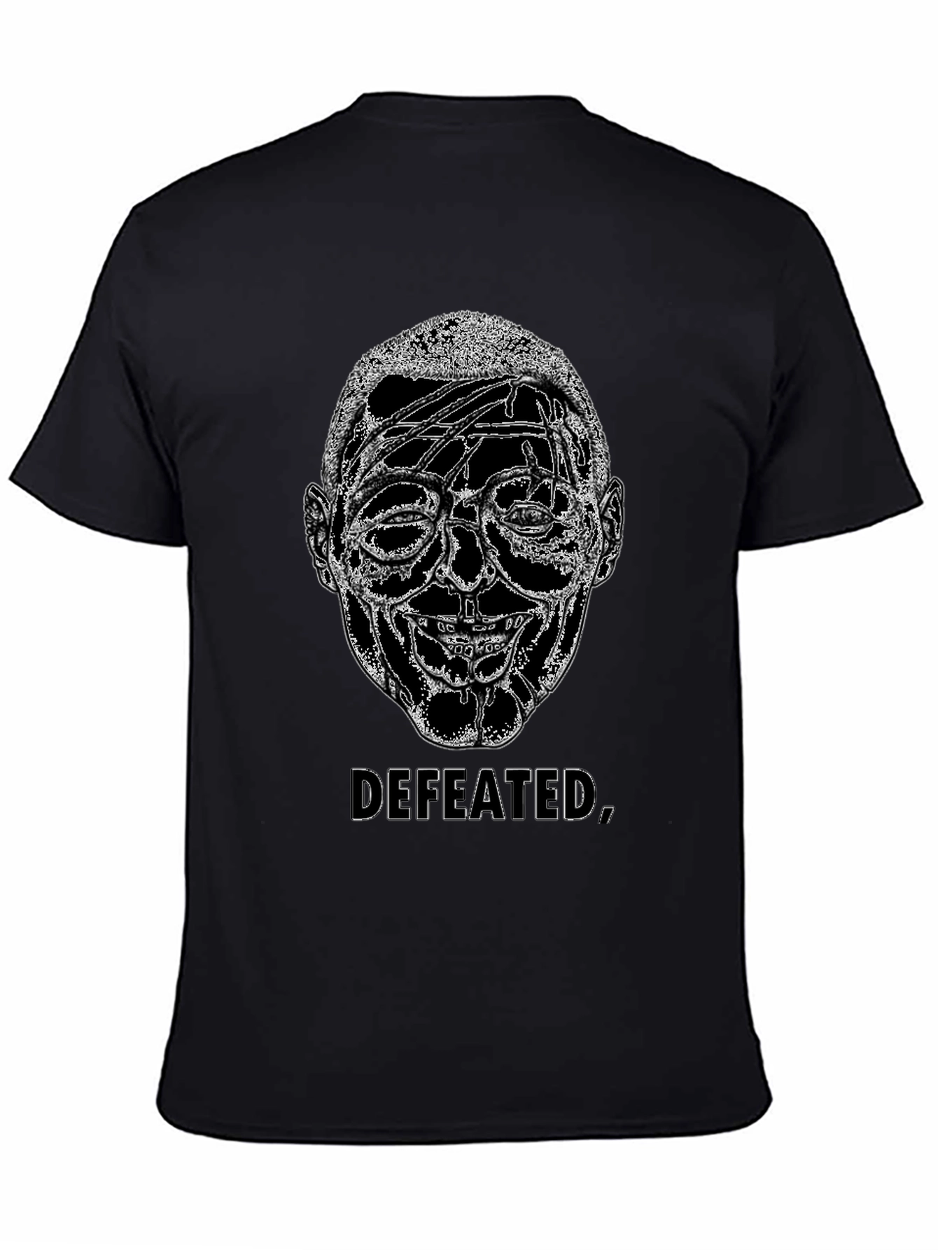 Defeated Graphic Print Black T-Shirt