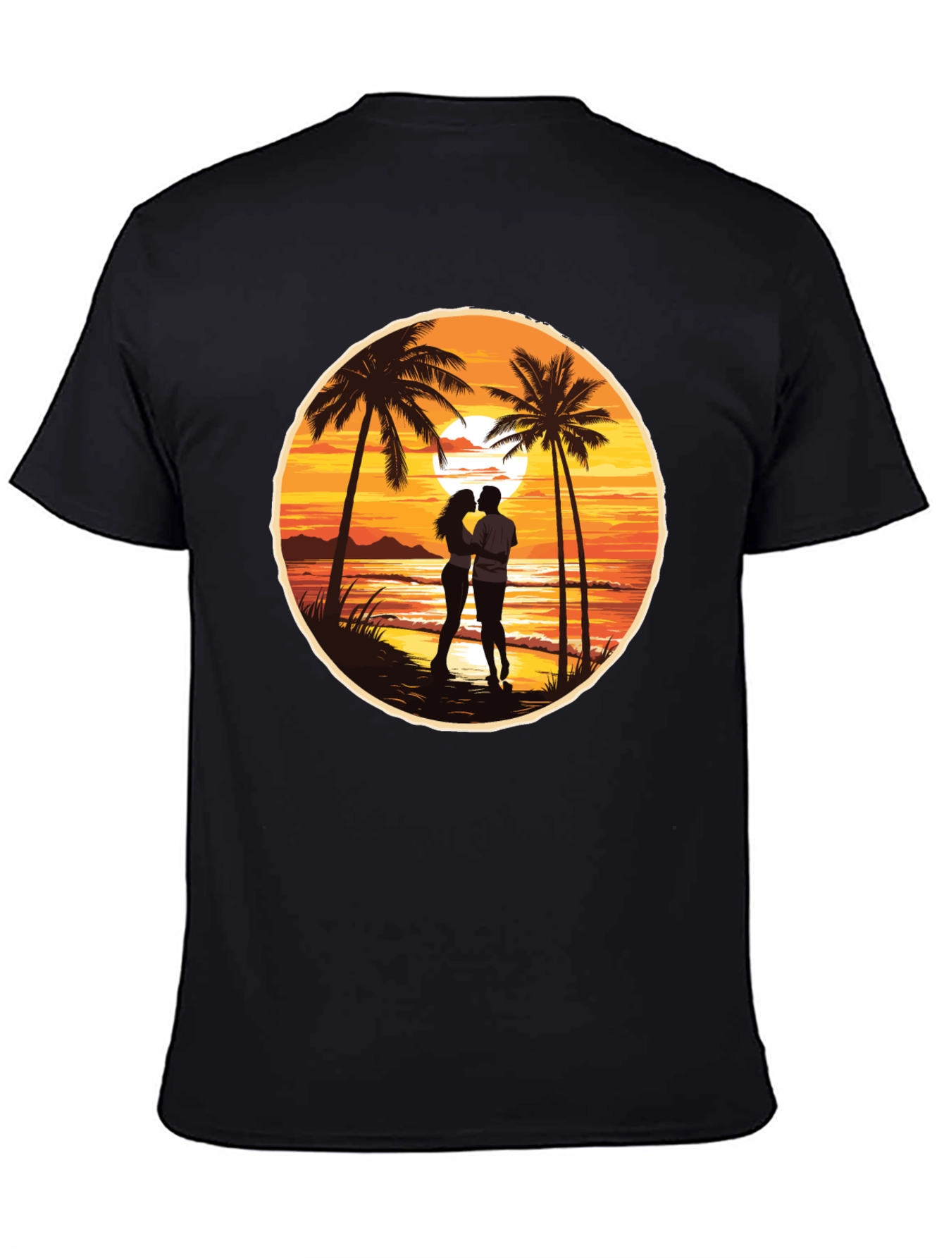 Sunset Beach Couple Graphic Tee