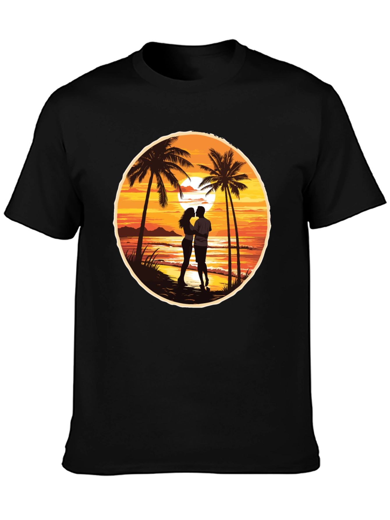 Sunset Beach Couple Graphic Tee