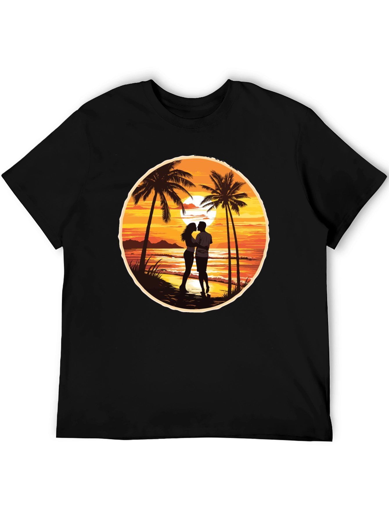 Sunset Beach Couple Graphic Tee
