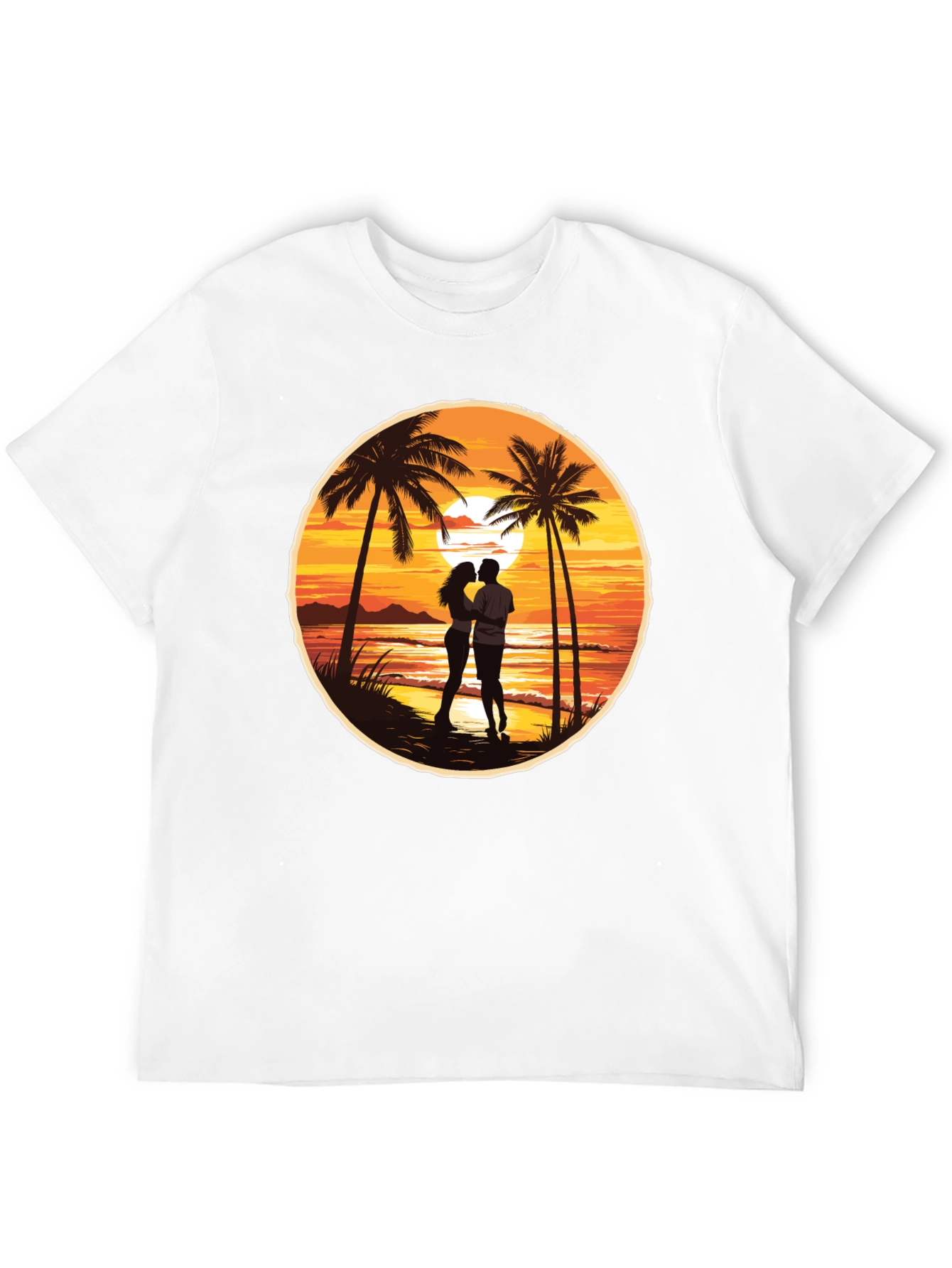 Sunset Beach Couple Graphic Tee