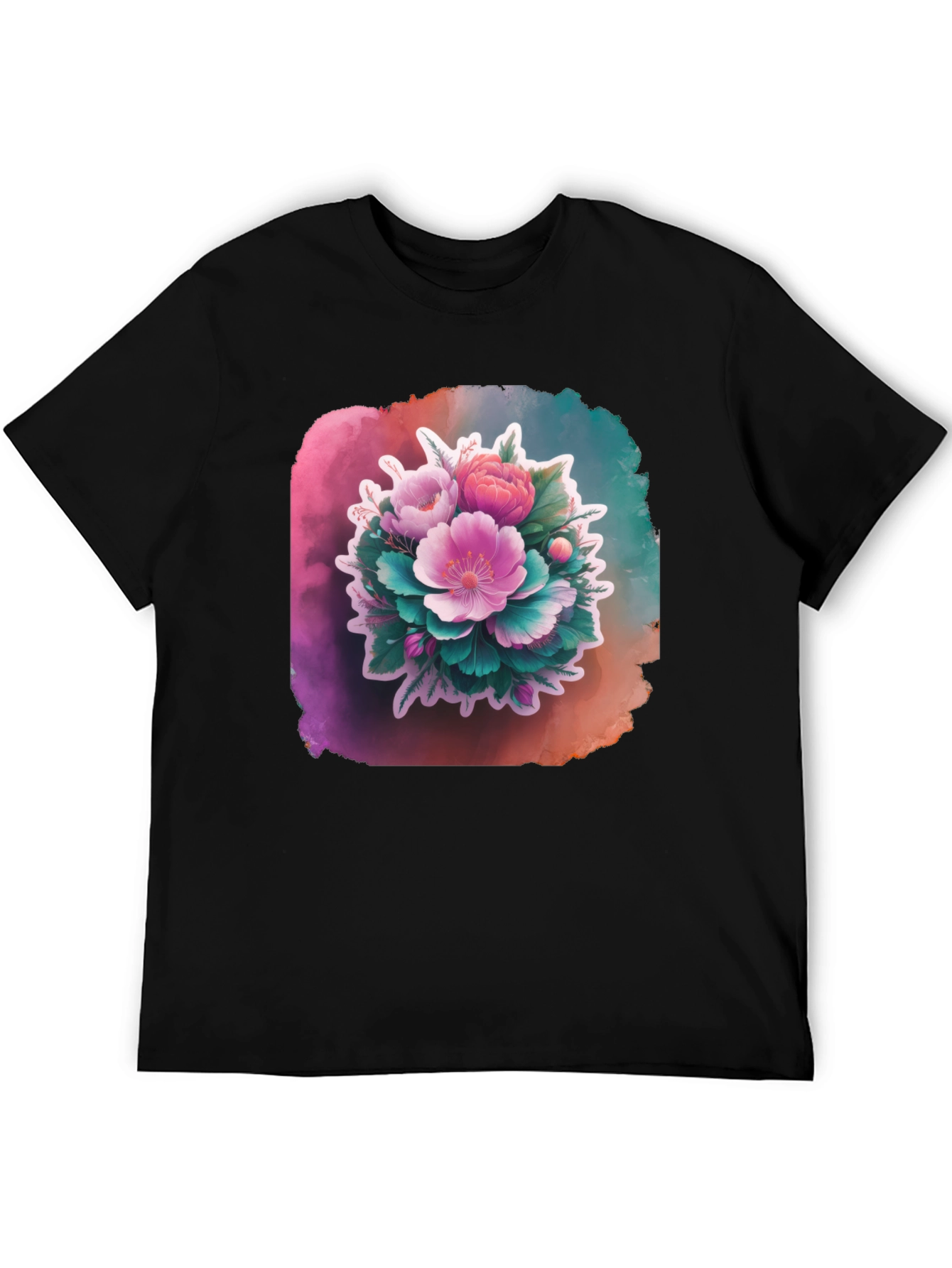 Floral Bouquet Black T-Shirt