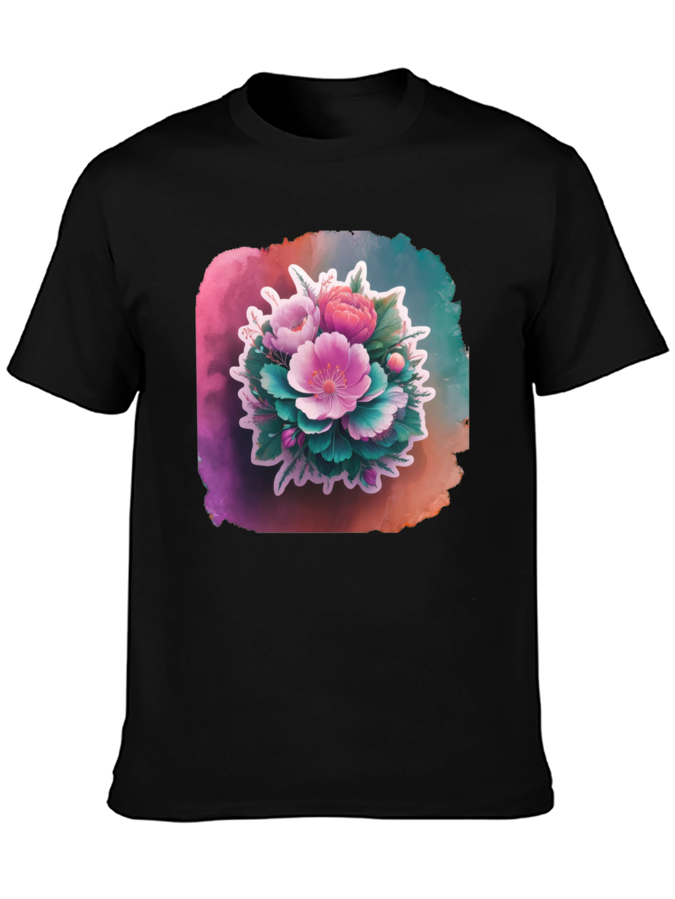 Floral Bouquet Black T-Shirt