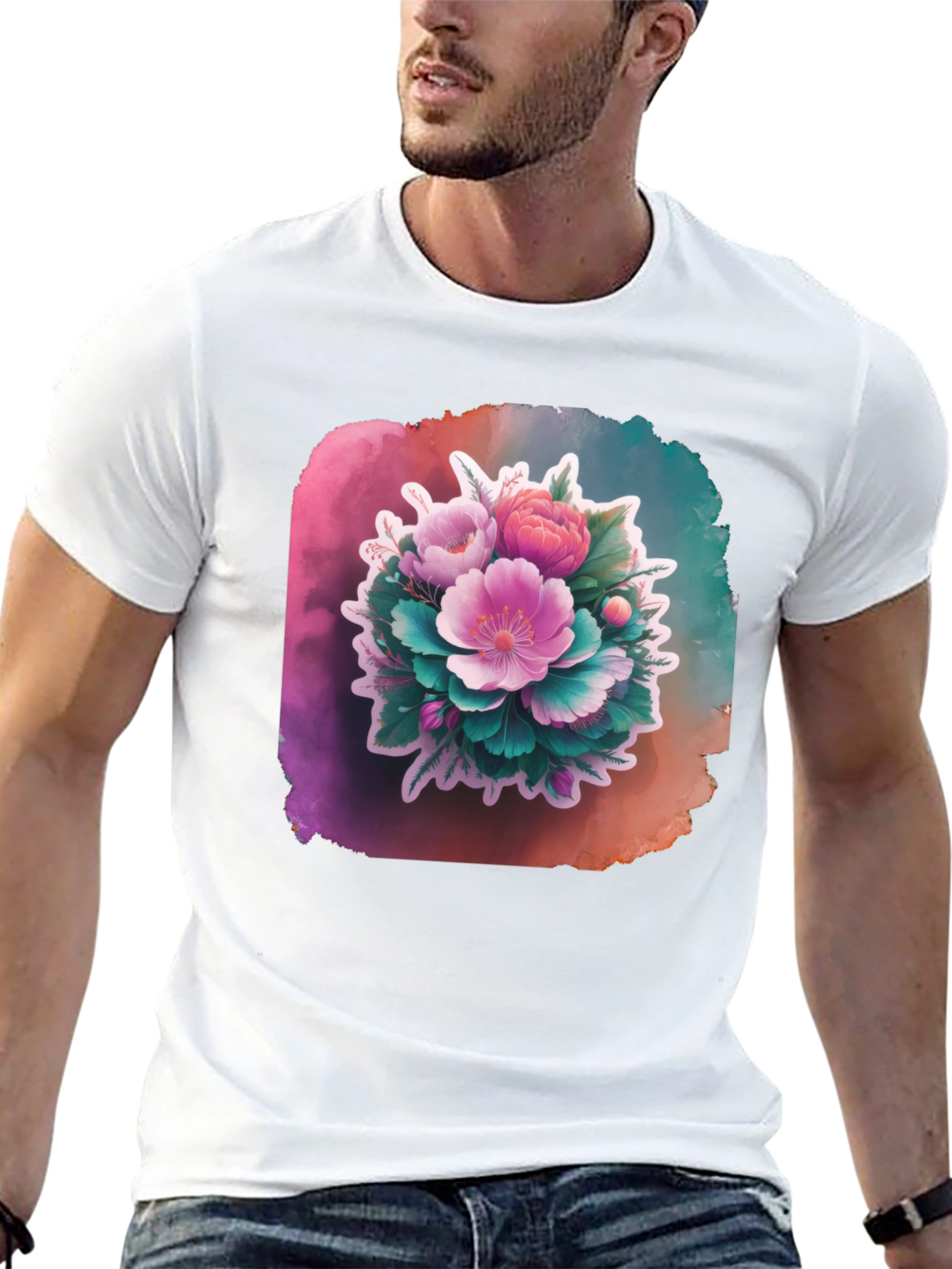 Floral Bouquet Black T-Shirt