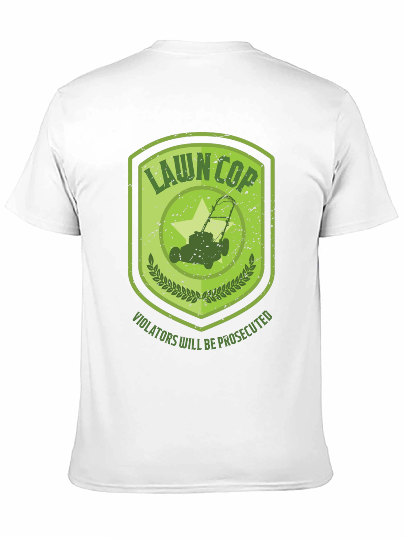 Lawn Cop Graphic T-Shirt - Funny Lawnmower Design