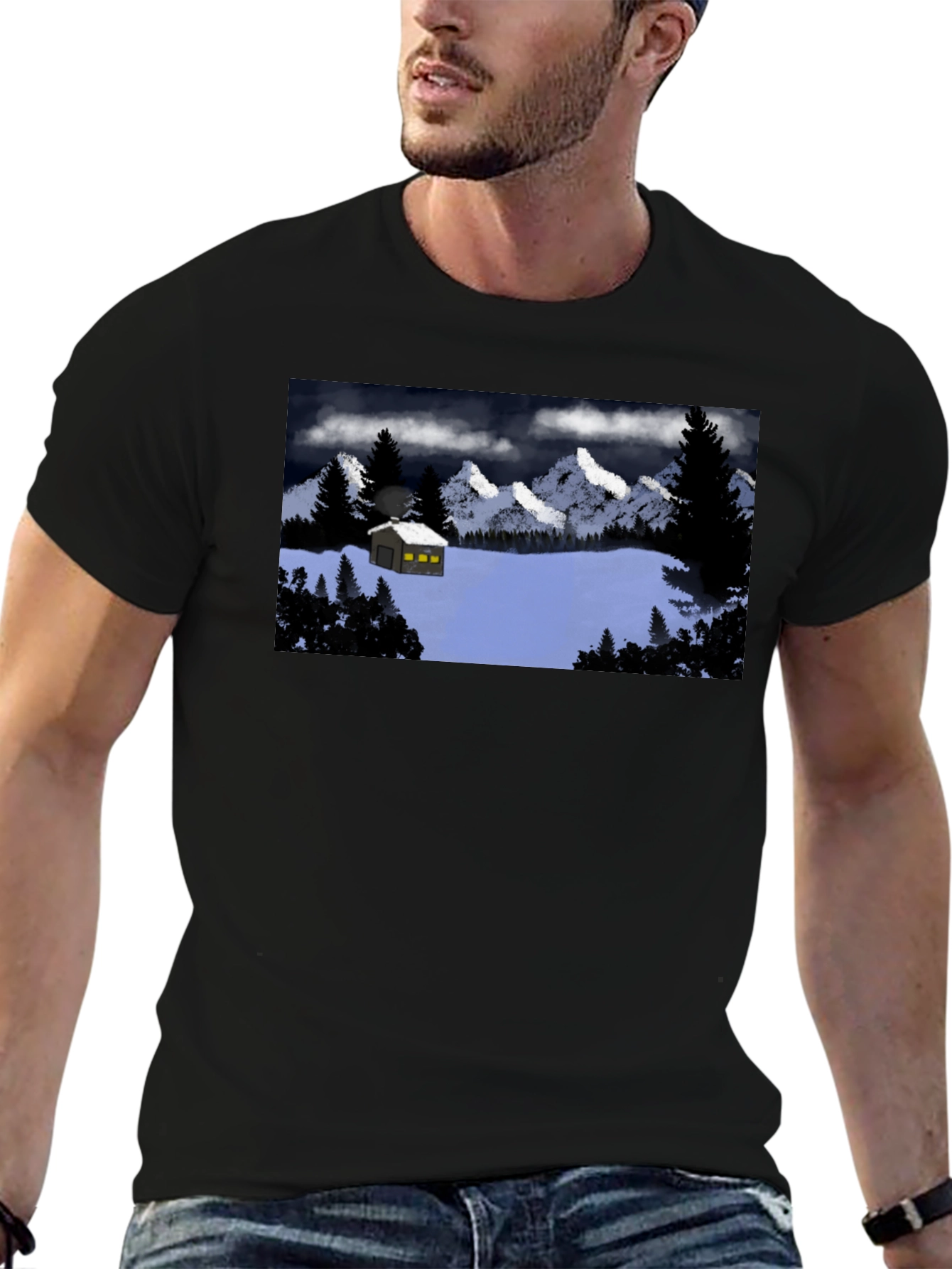 Cabin in the Snow Graphic T-Shirt