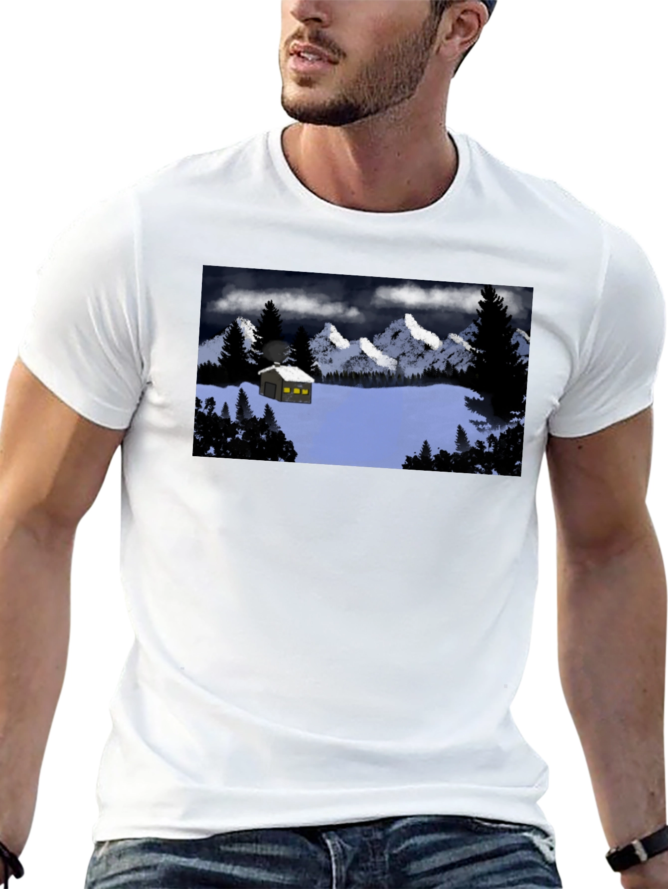 Cabin in the Snow Graphic T-Shirt