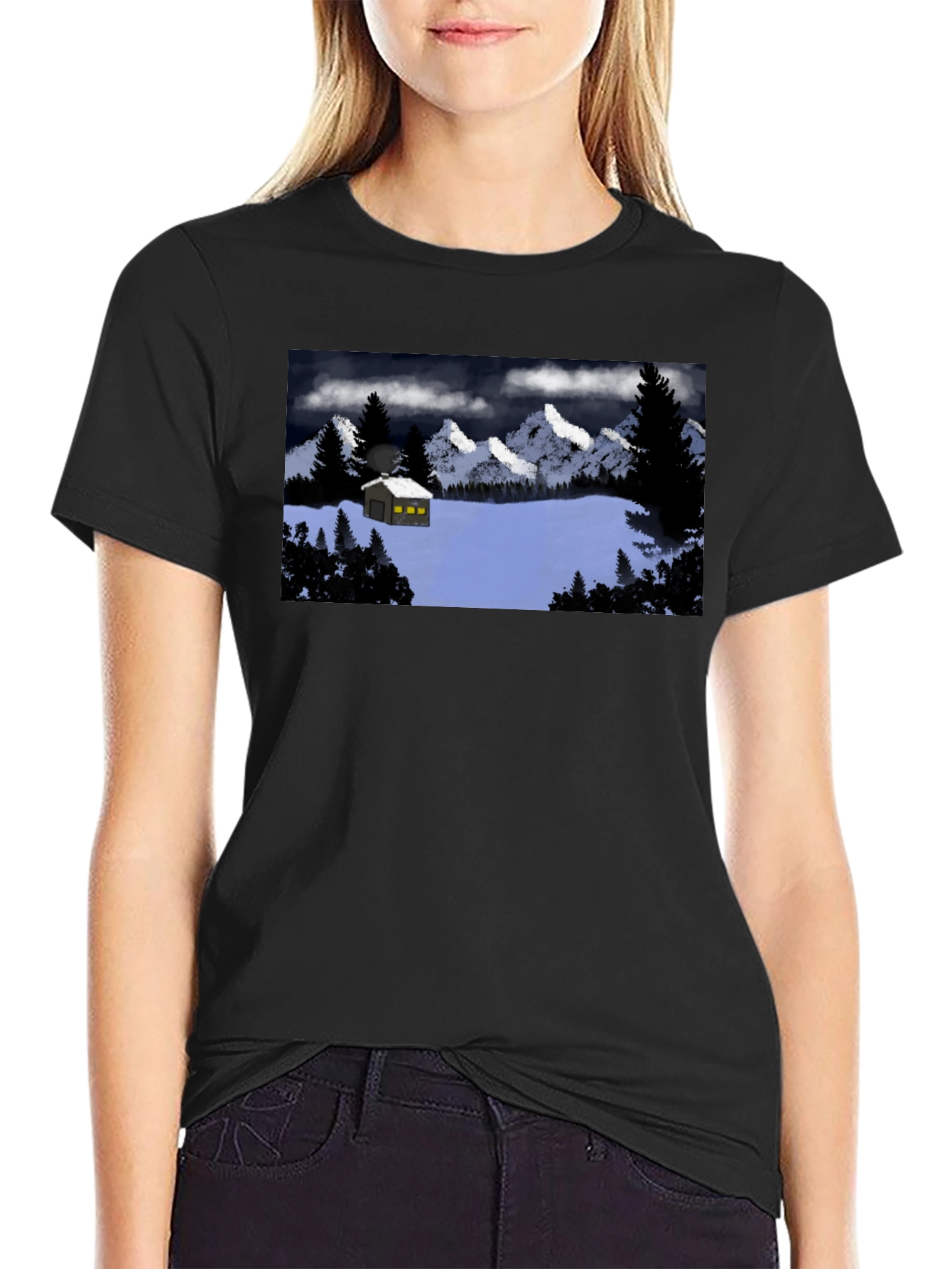 Cabin in the Snow Graphic T-Shirt