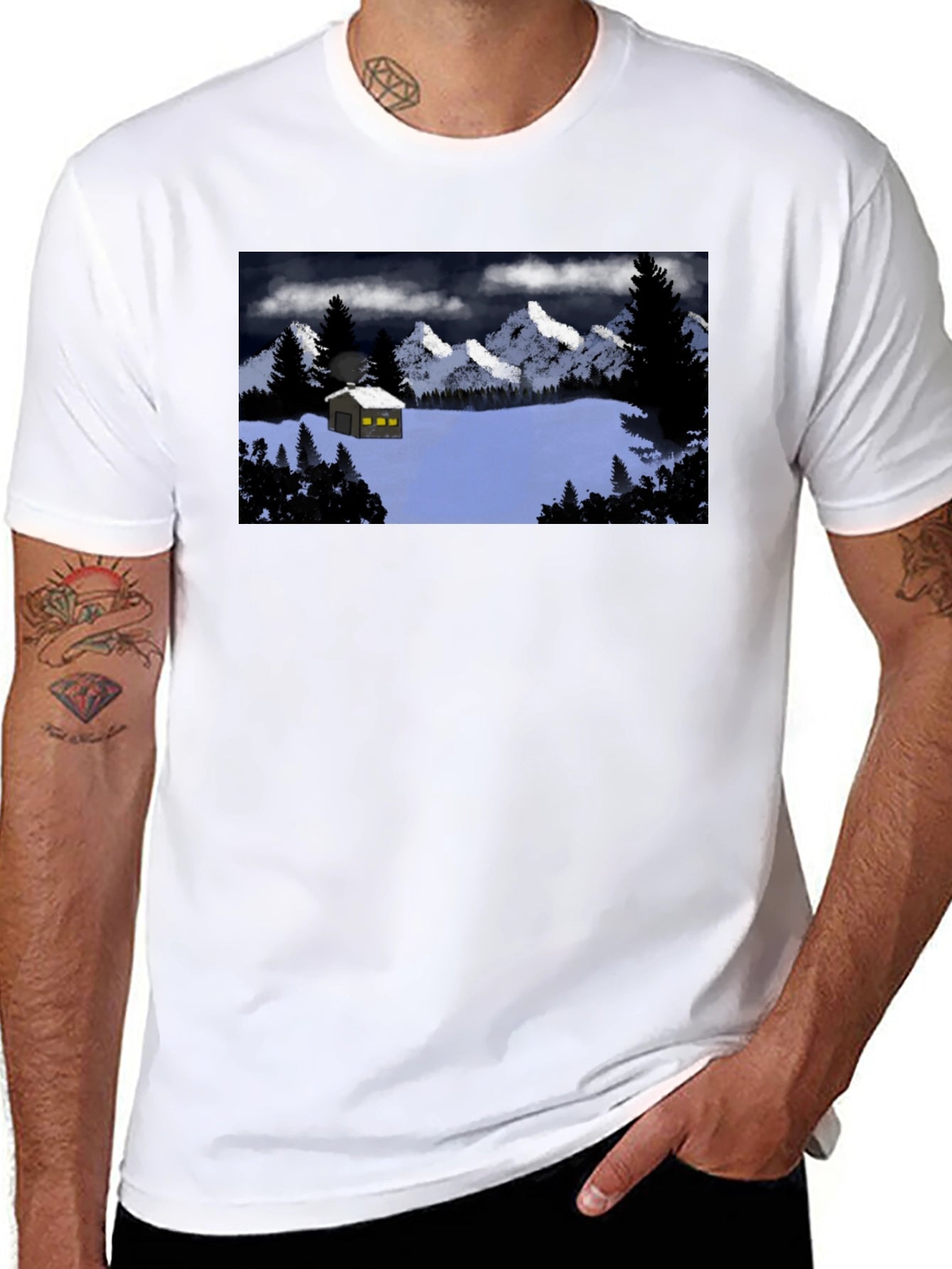 Cabin in the Snow Graphic T-Shirt