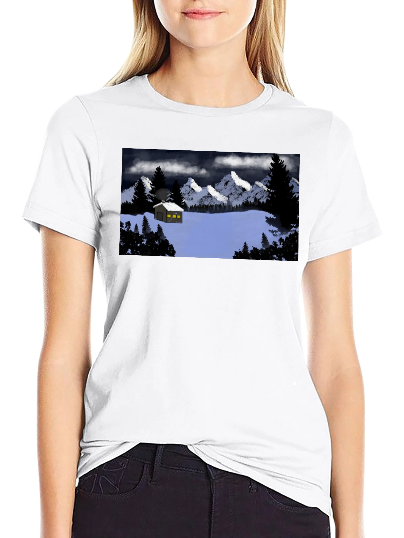 Cabin in the Snow Graphic T-Shirt