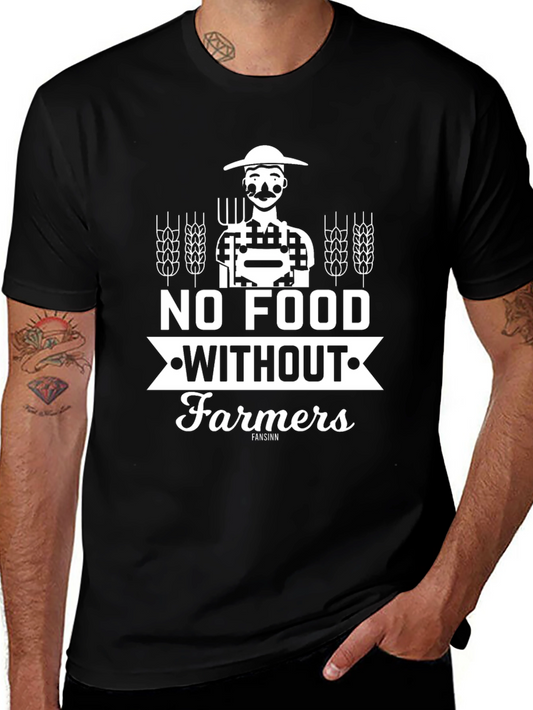 No Food Without Farmers Black T-Shirt